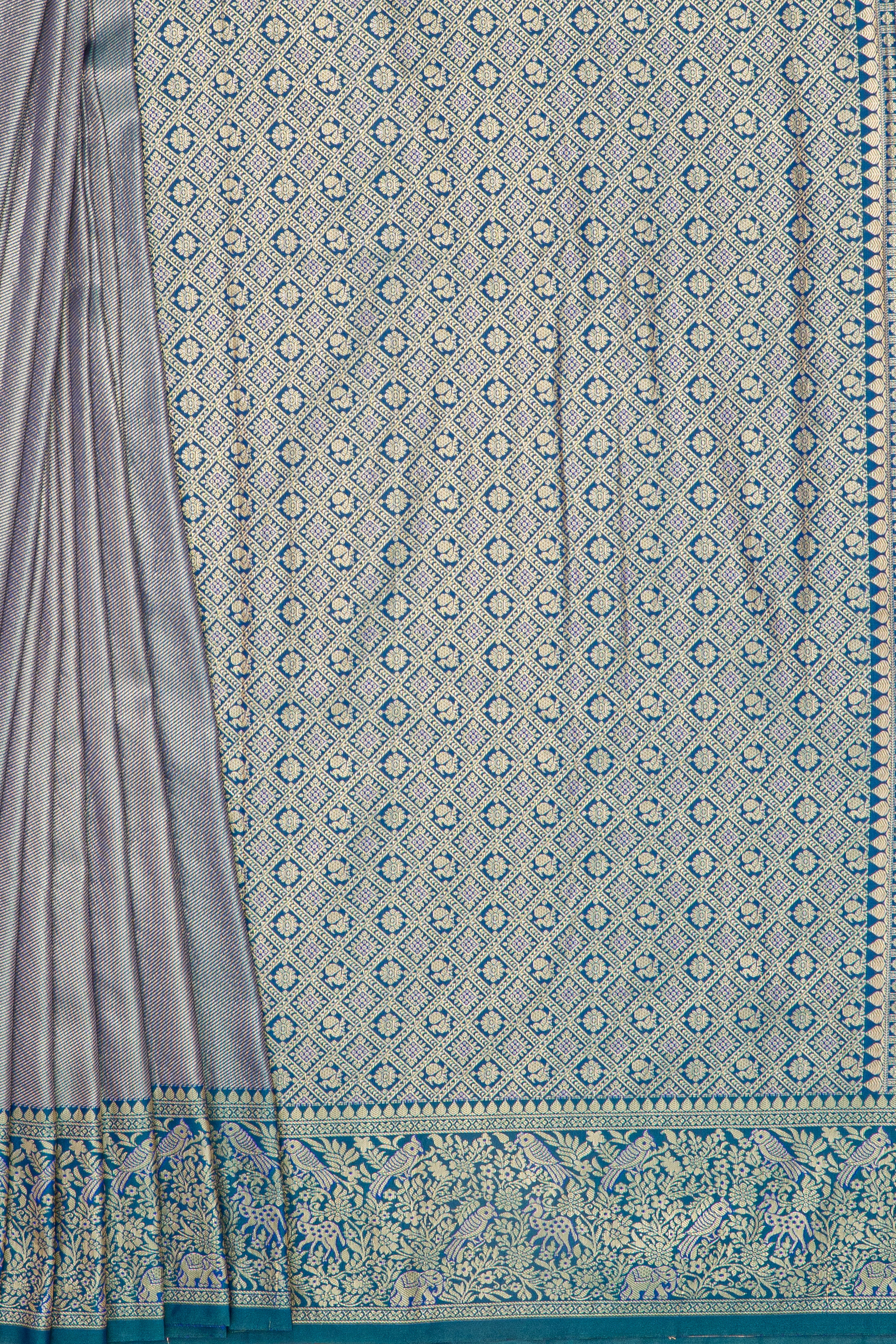 Blue Tissue Silk Saree