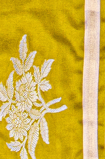 Lime Green Soft Silk Saree