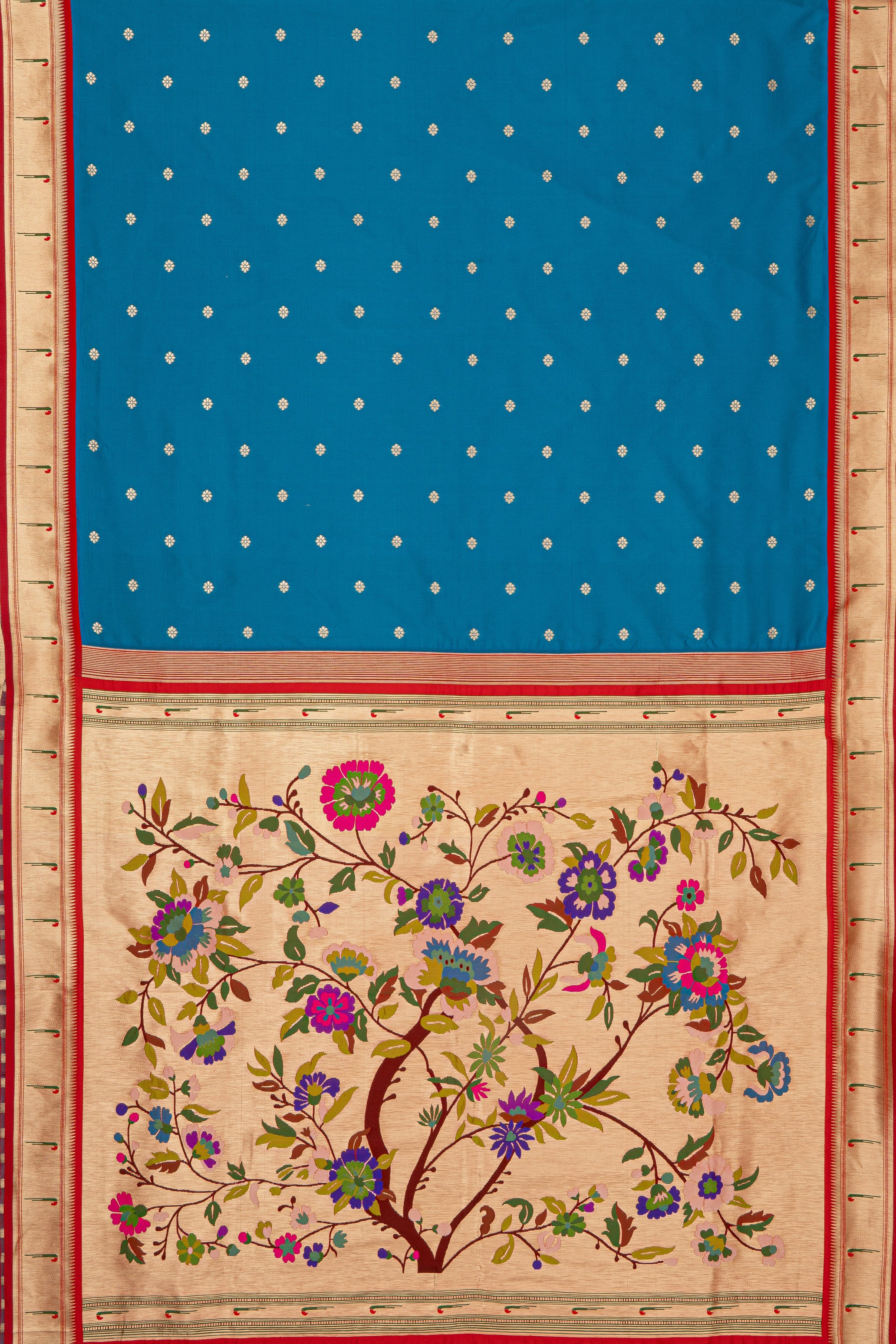 Blue Katan Silk Pathani with Munya border
