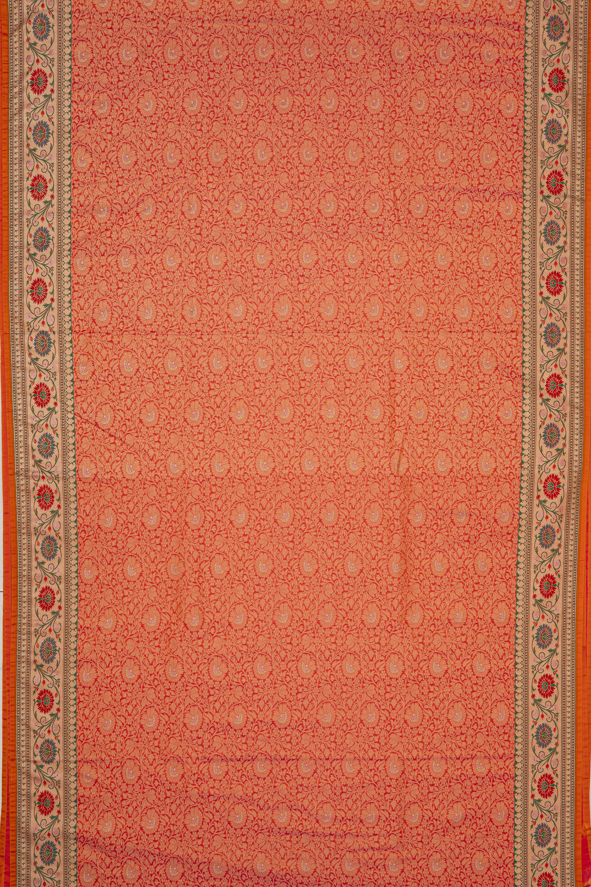 Orange Katan Silk Banarasi Brocade Saree