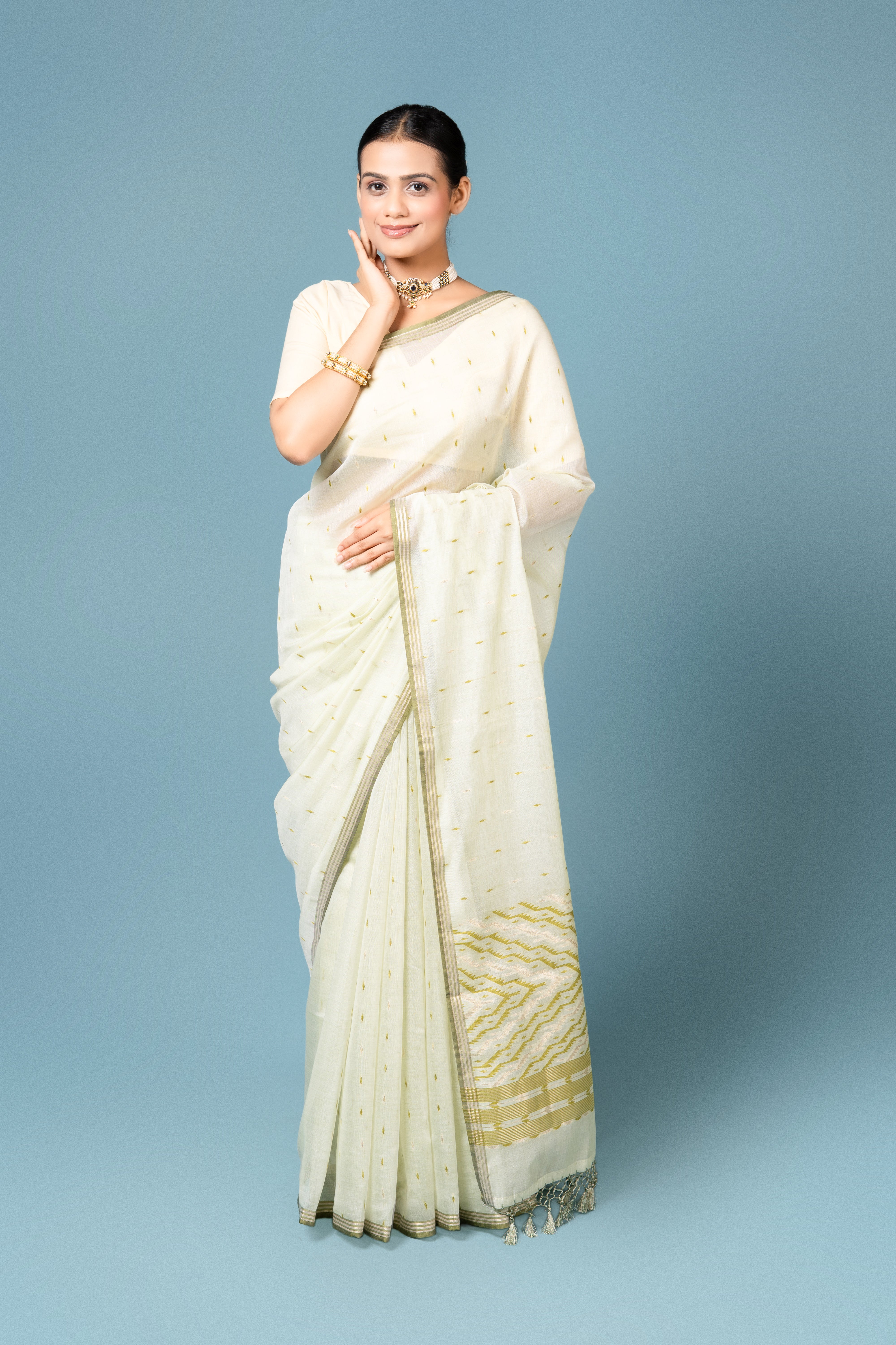 Light Green Cotton Saree