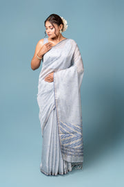 Light Blue Cotton Saree