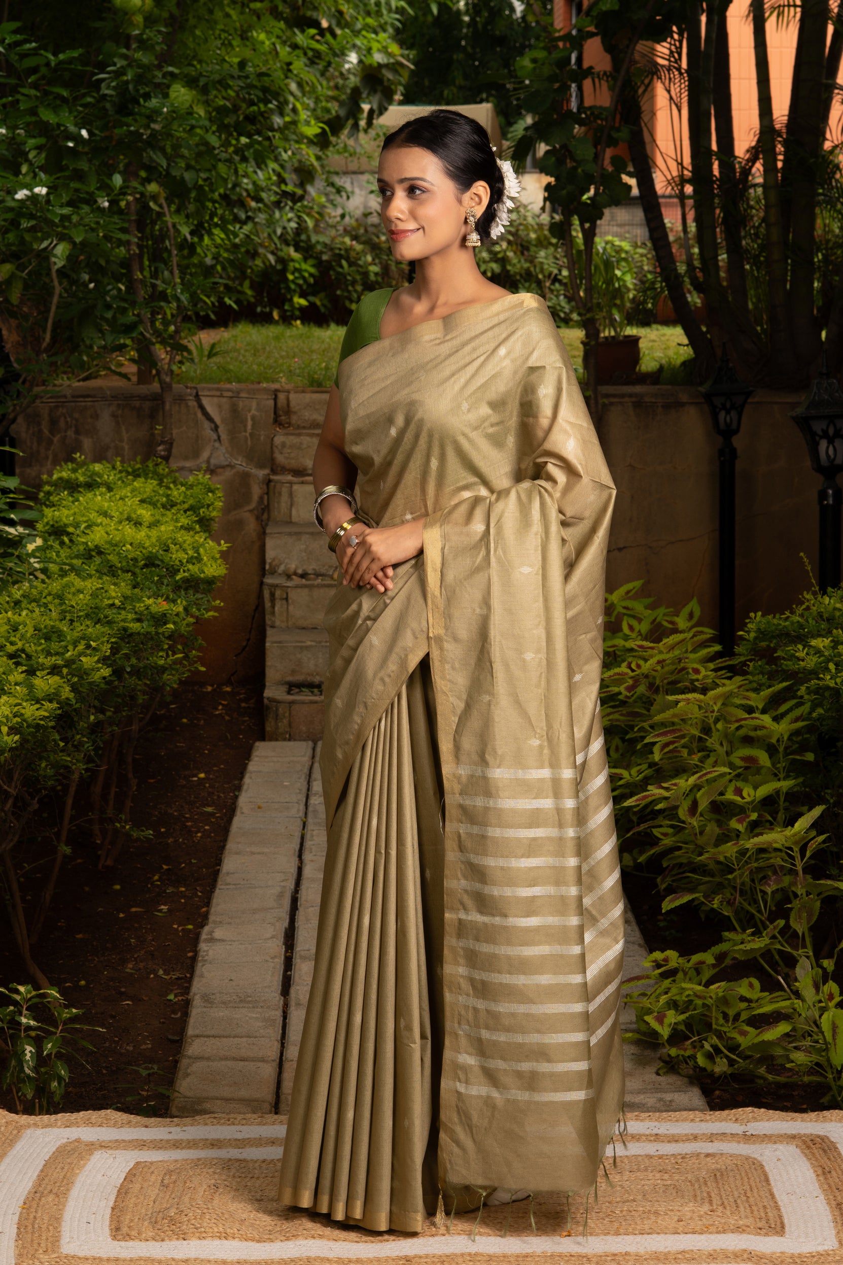 Mehndi Cotton Saree