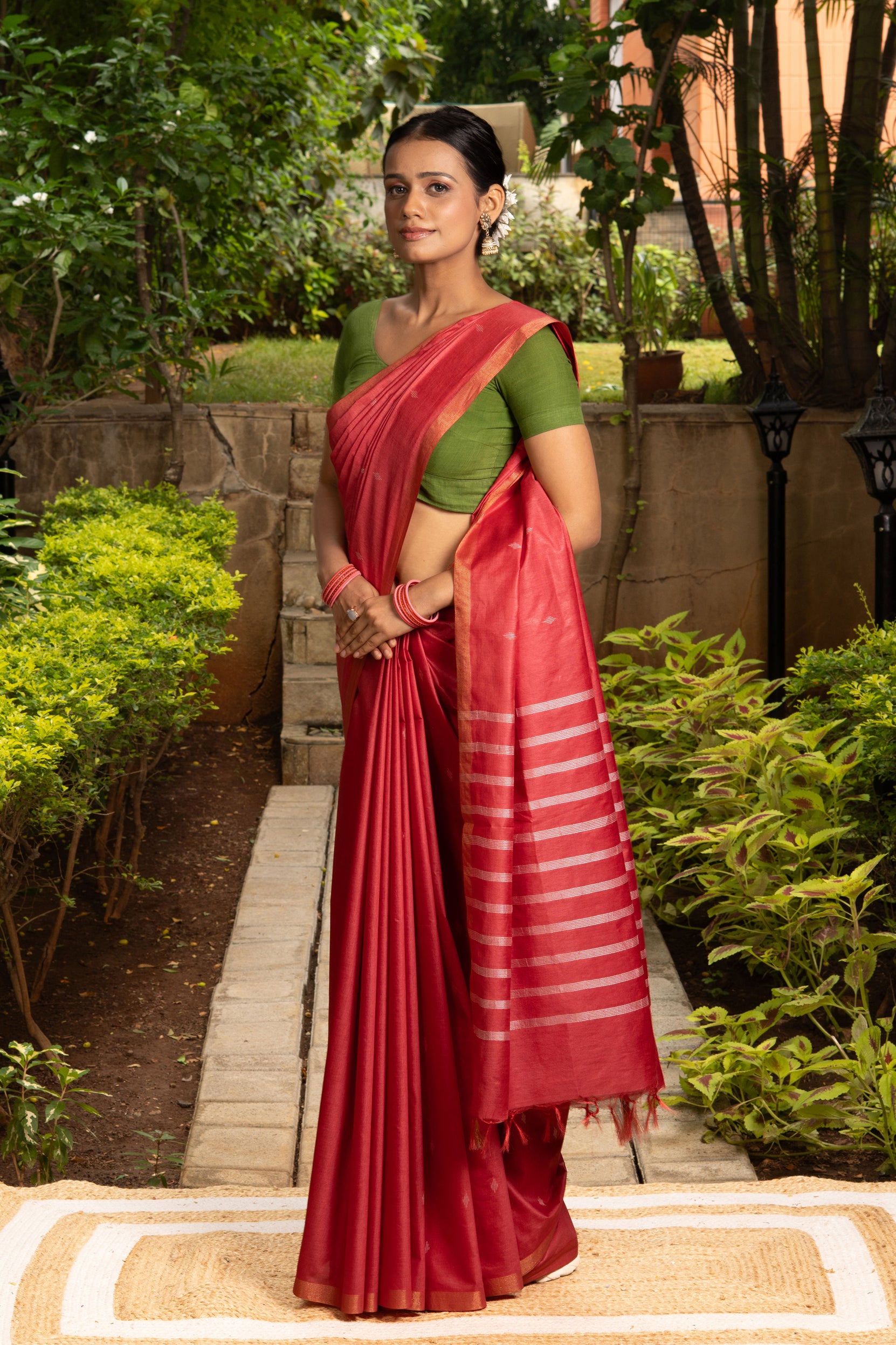 Red Cotton Saree