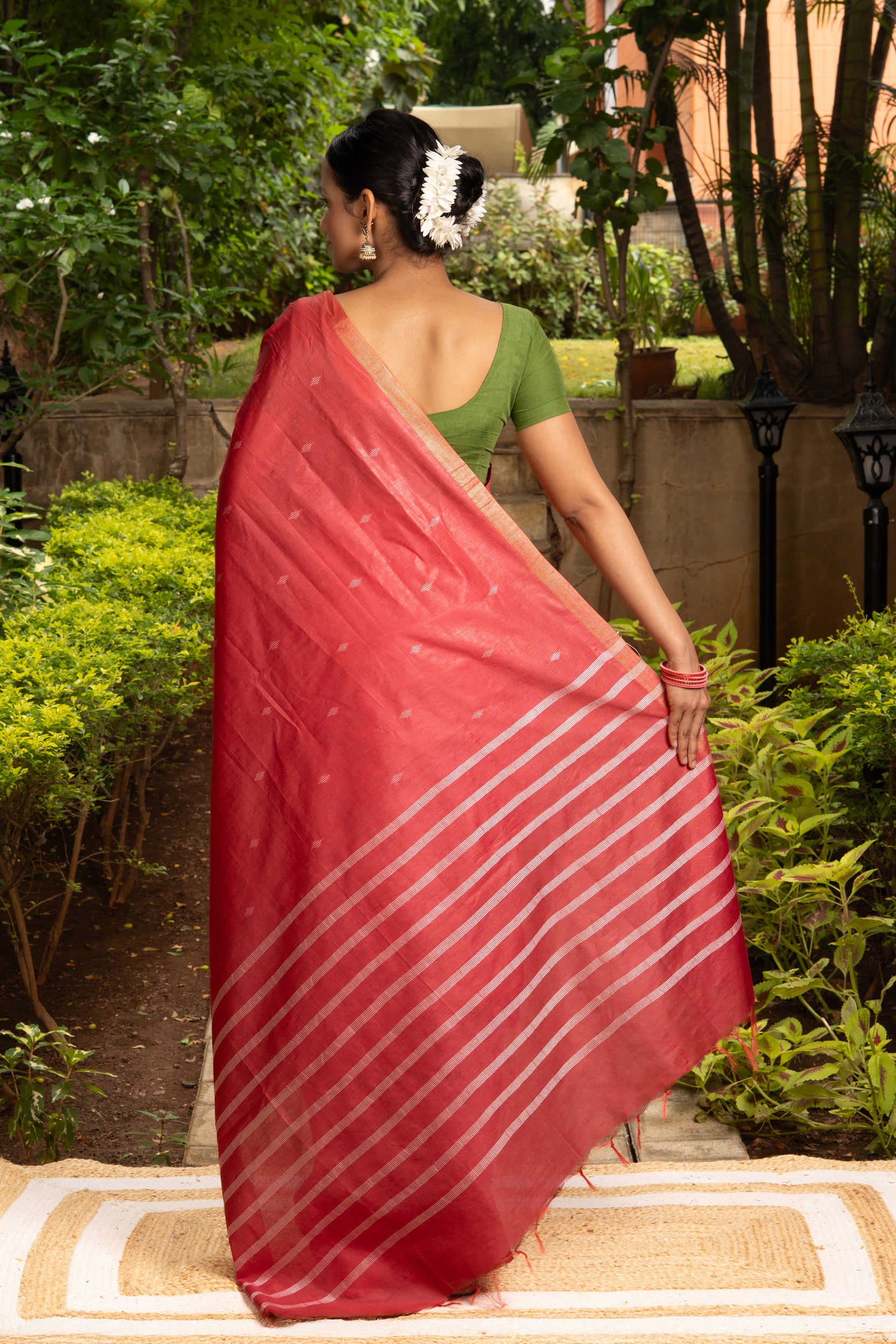 Red Cotton Saree