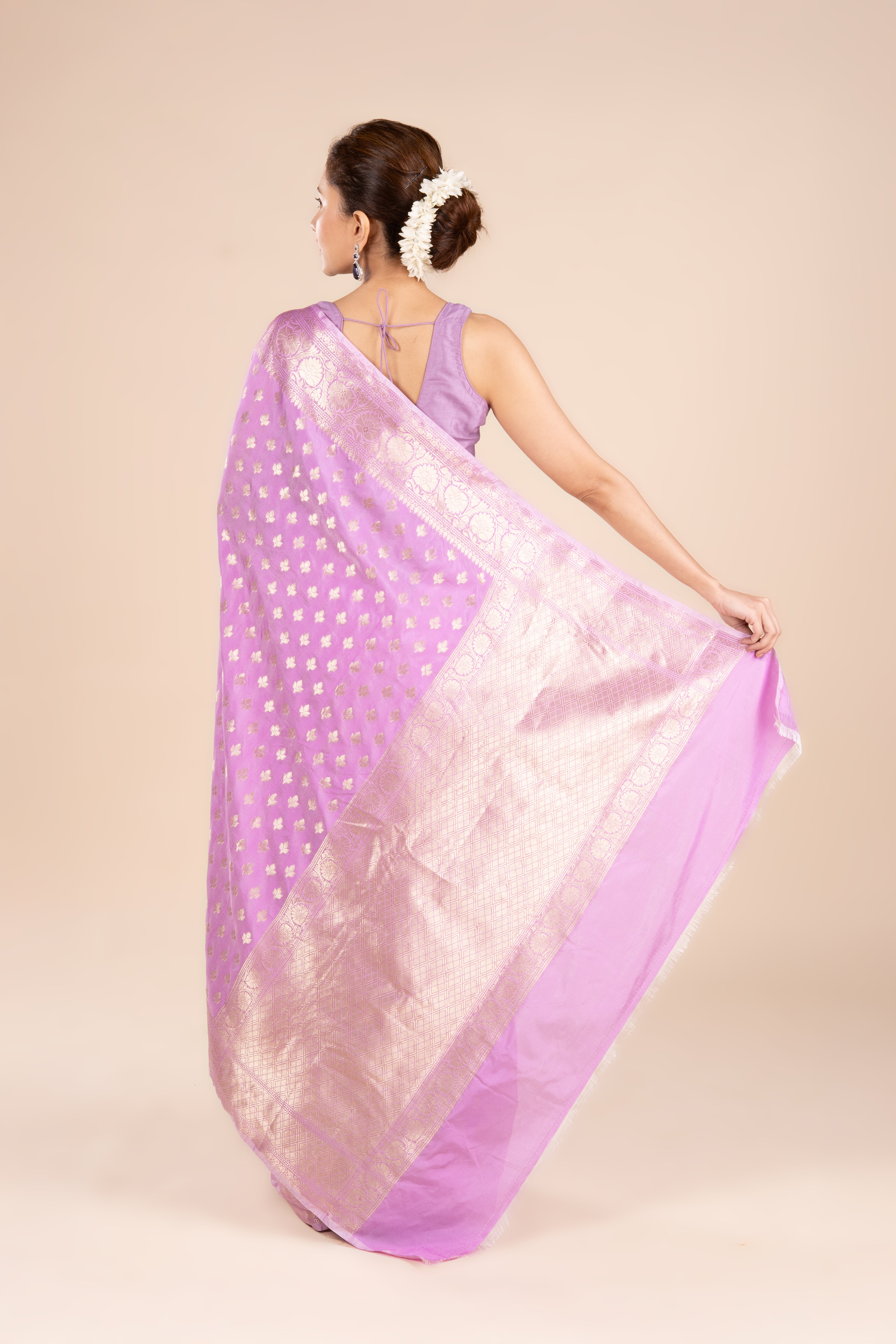 Pastel Purple Katan Silk Banarasi Saree