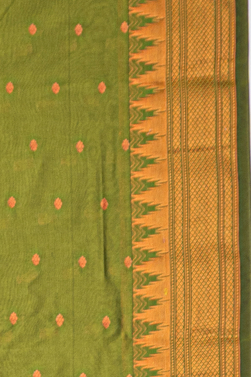 Henna Green Apurva Silk Paithani Saree with Chattai border