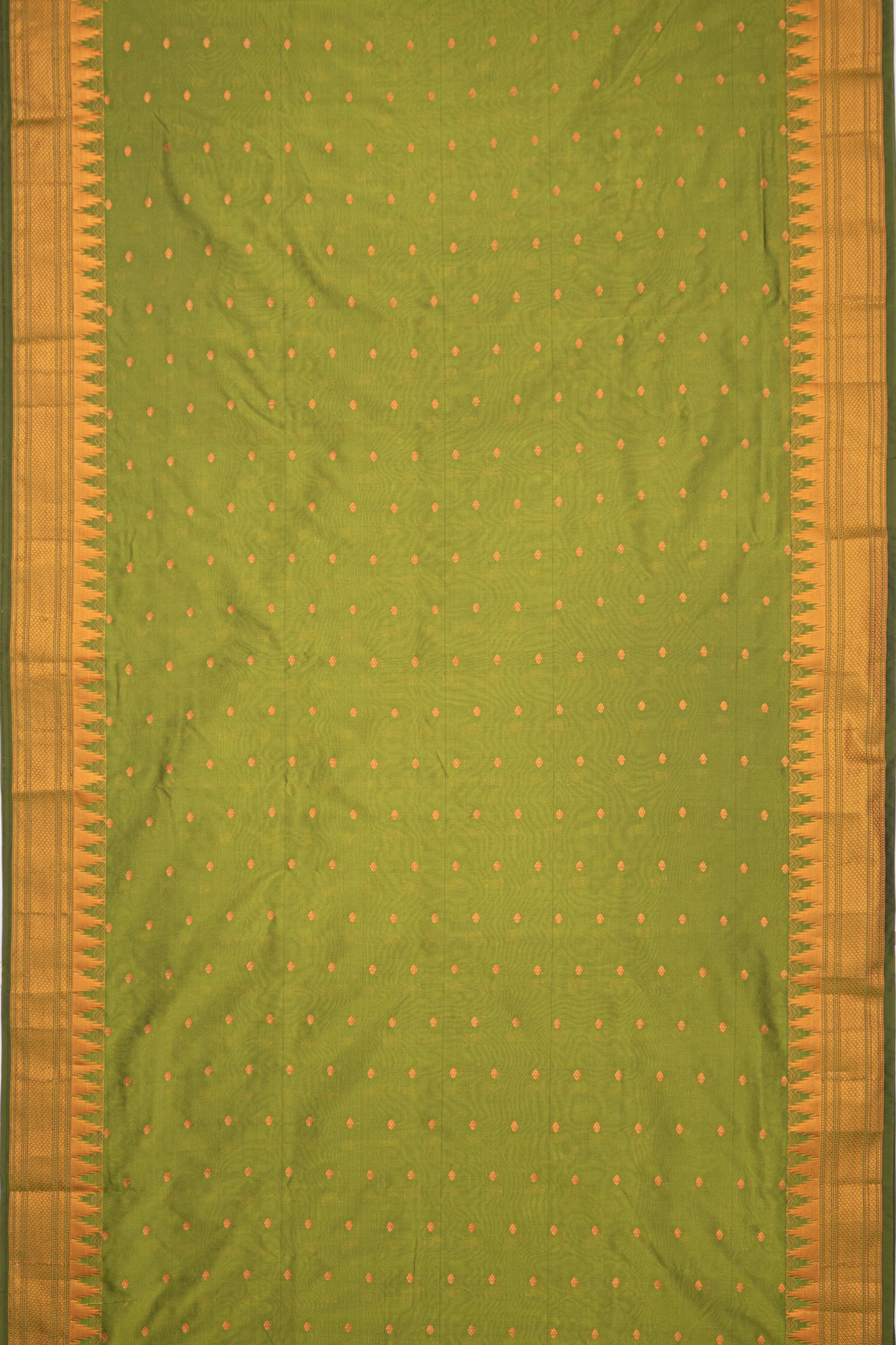 Henna Green Apurva Silk Paithani Saree with Chattai border