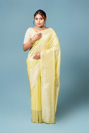 Pastel Yellow Georgette Saree