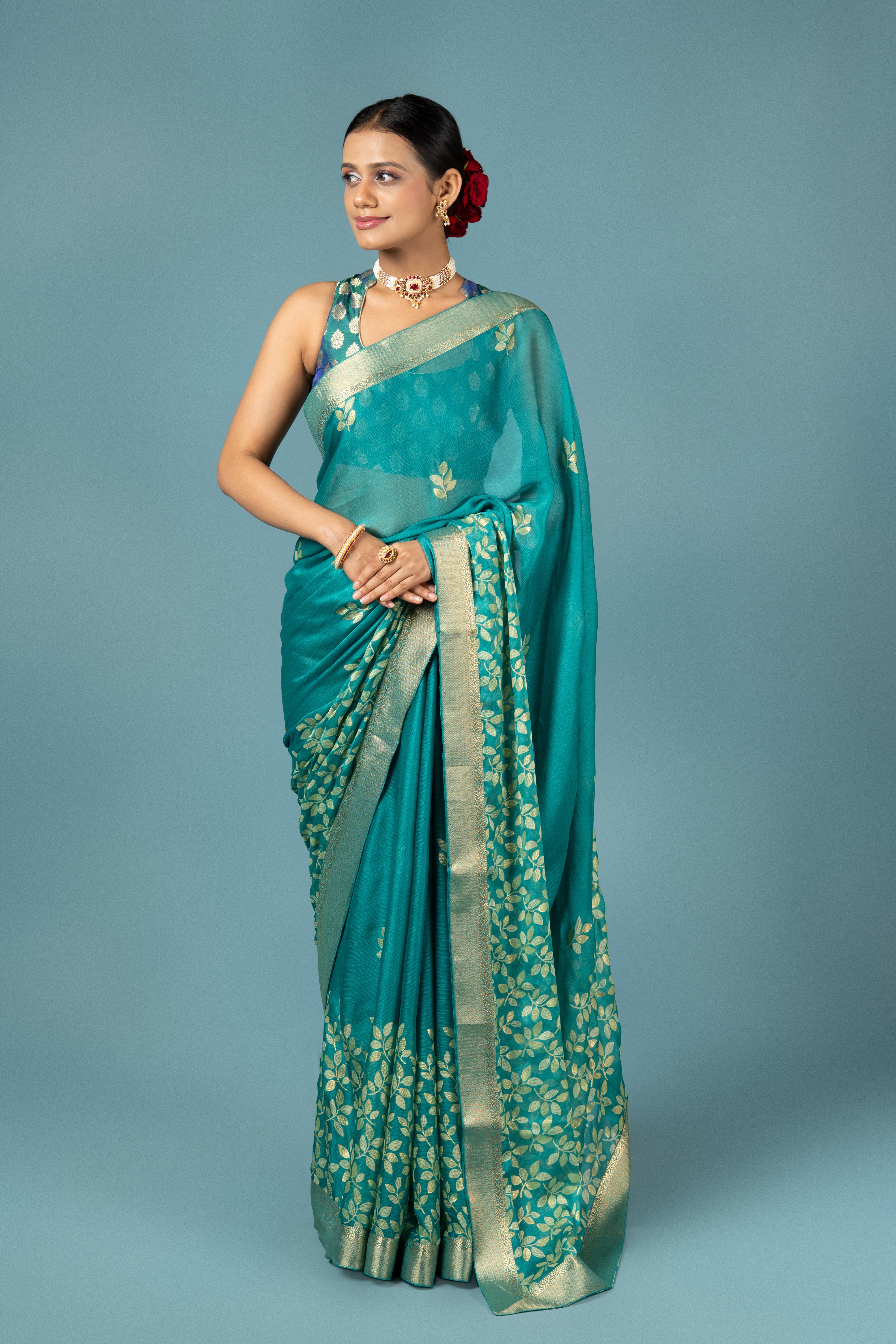 Green Georgette Saree