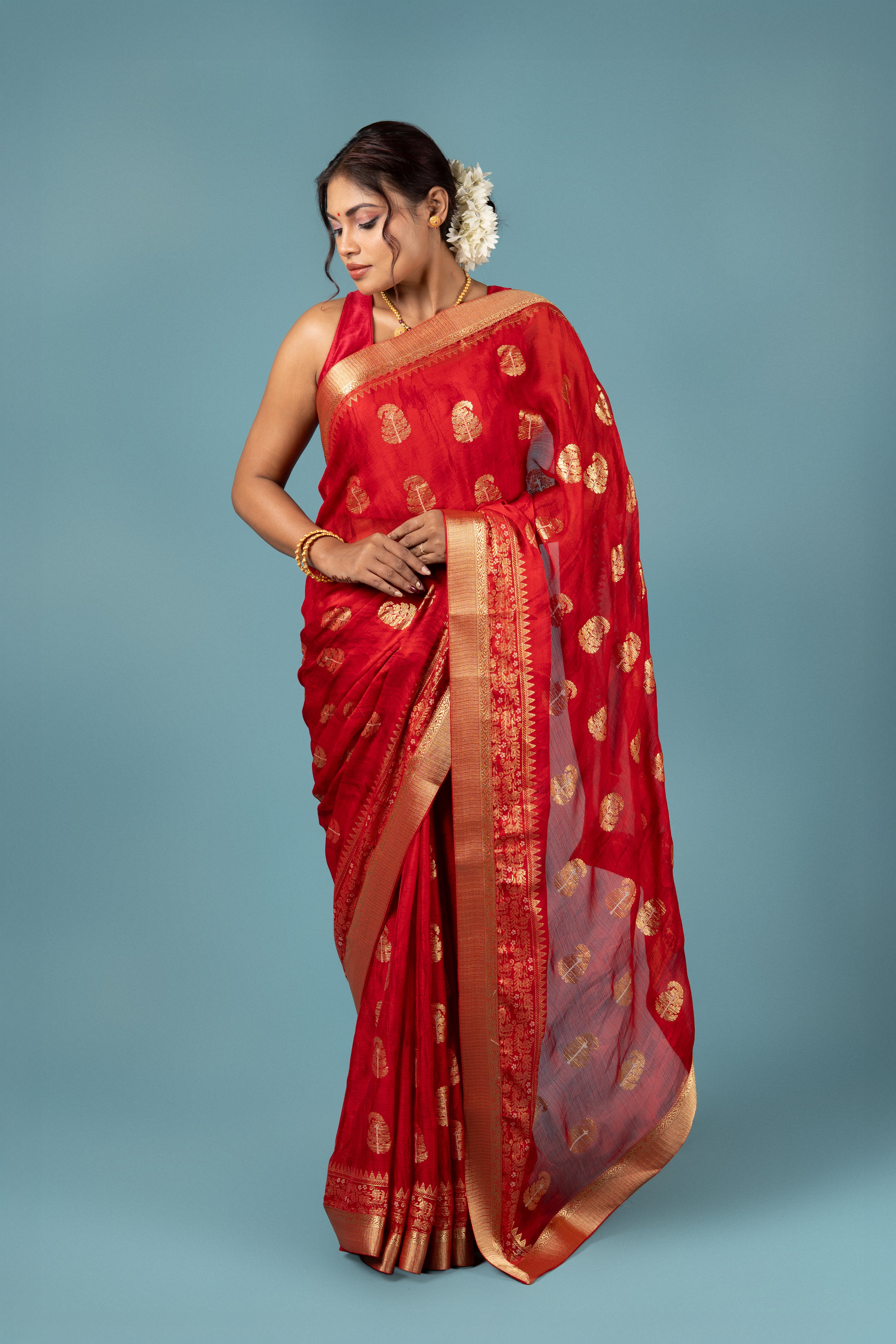 Red Georgette Saree