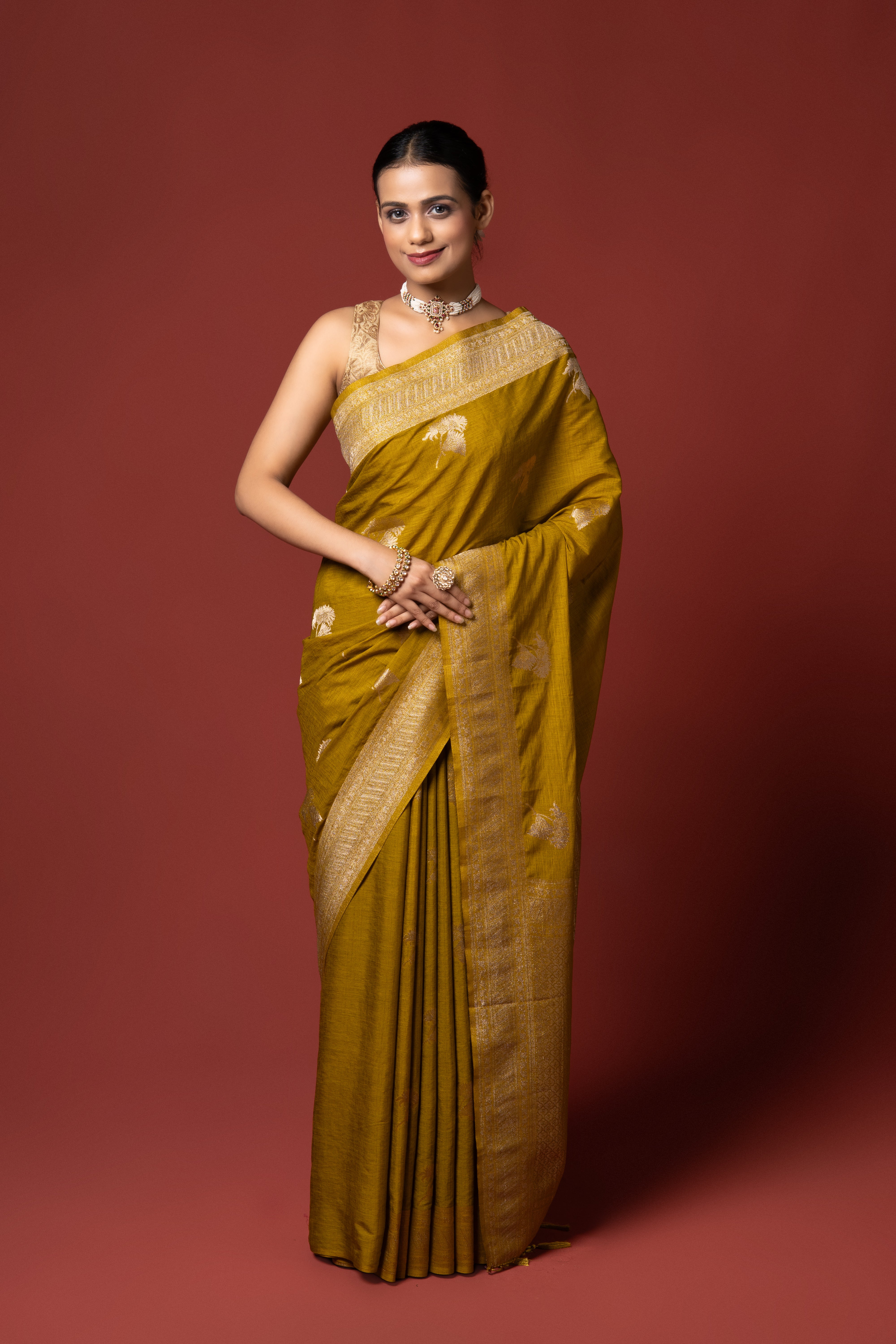 Yellow Georgette Saree