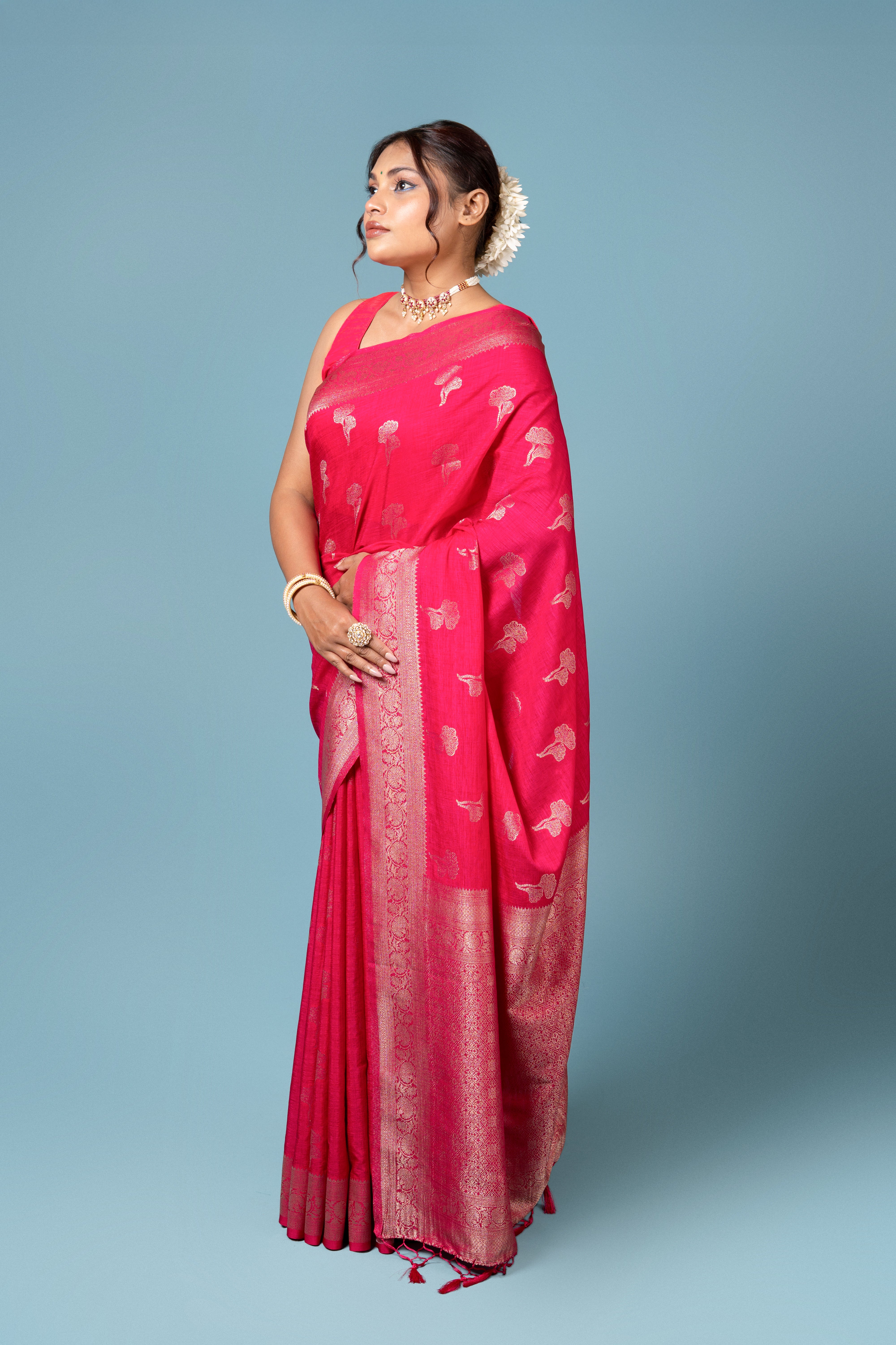 Dark Pink Georgette Saree