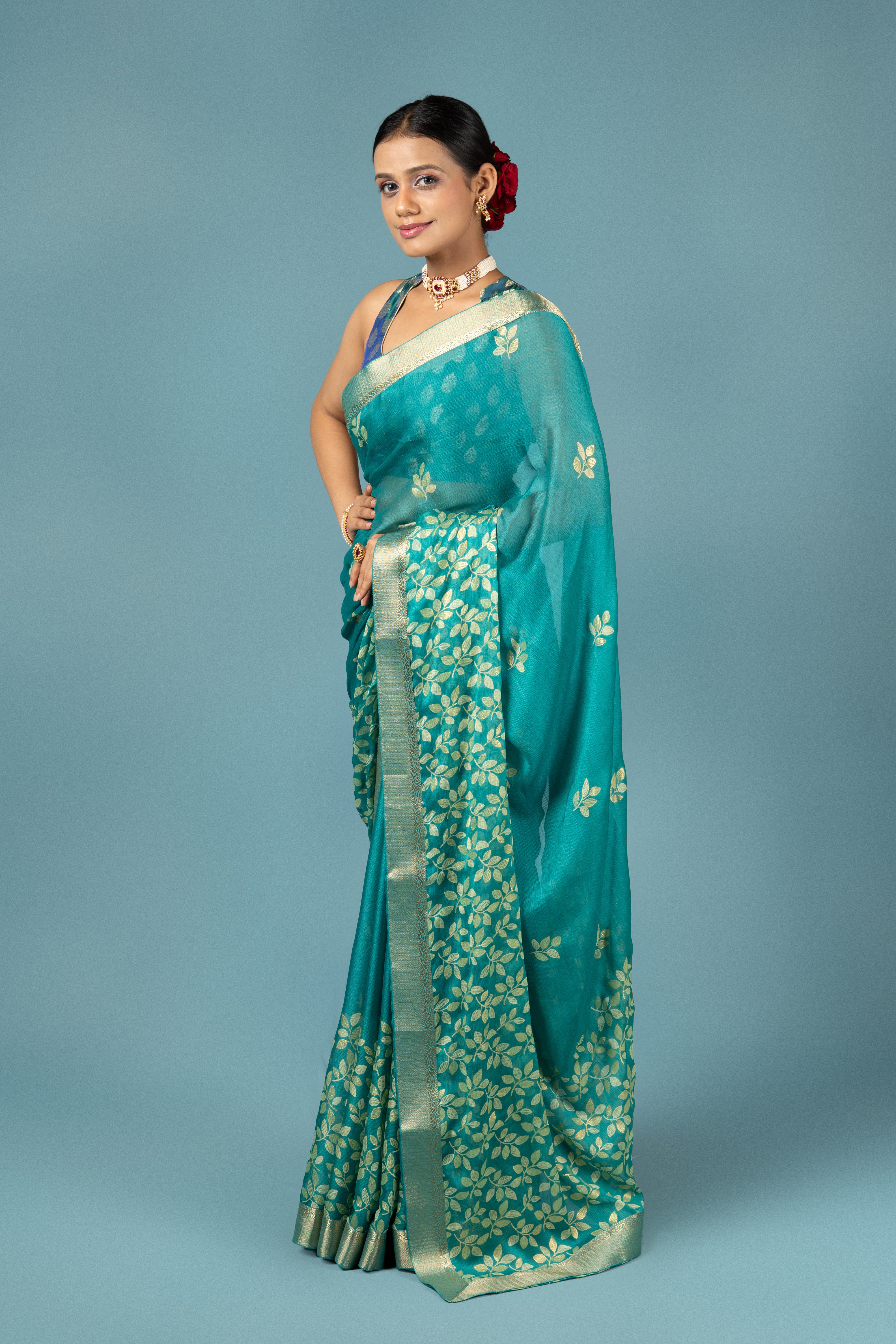 Green Georgette Saree