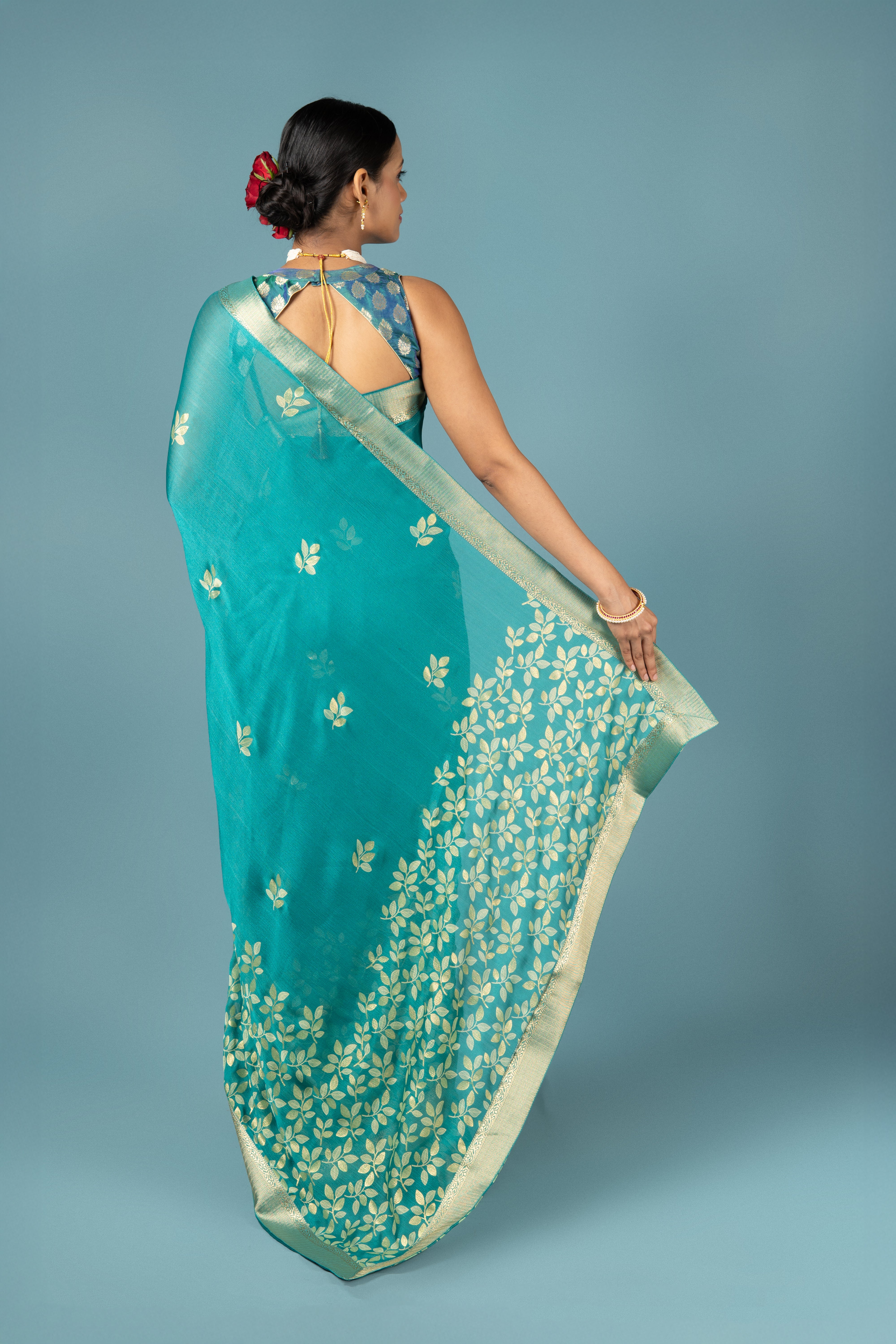 Green Georgette Saree