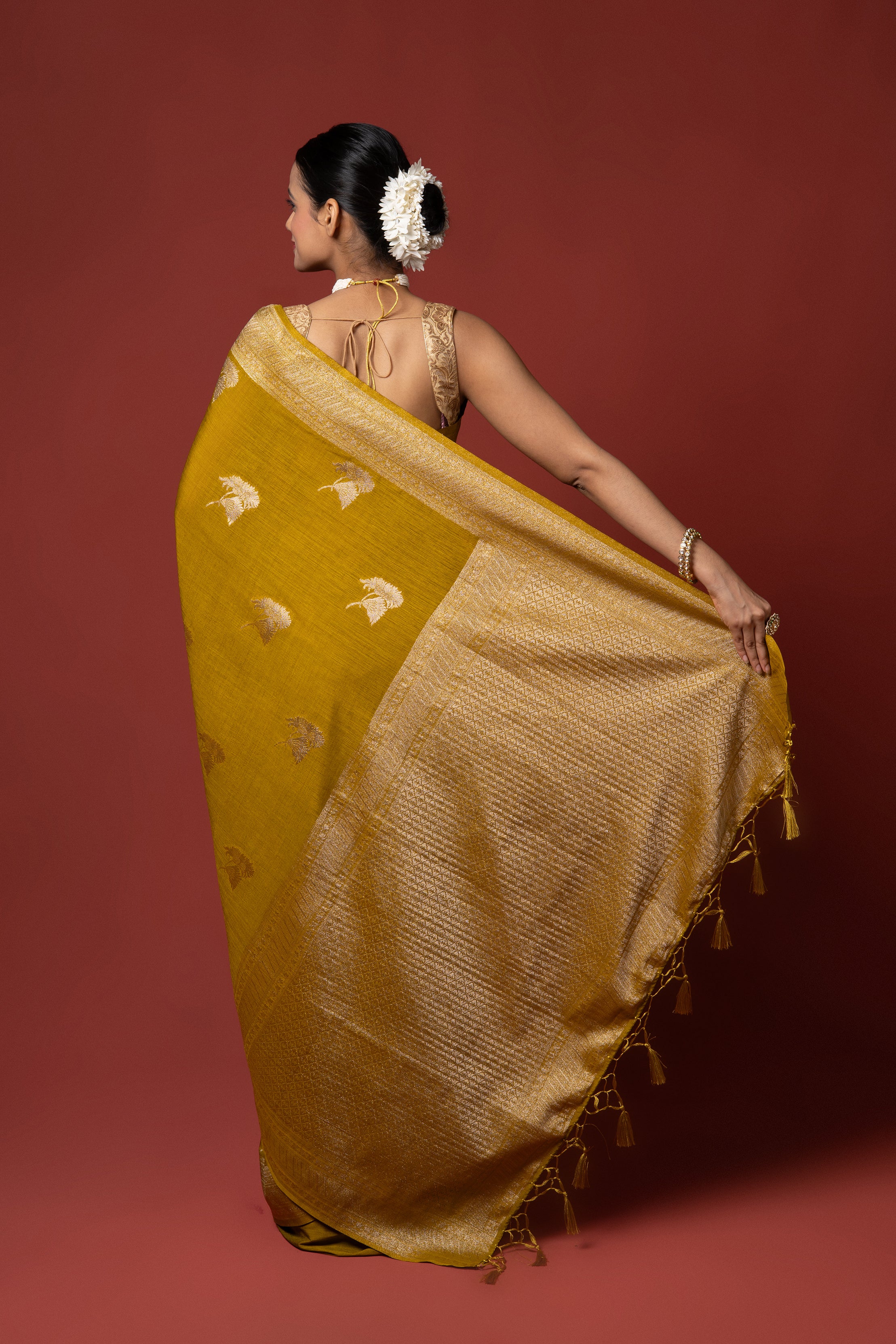Yellow Georgette Saree