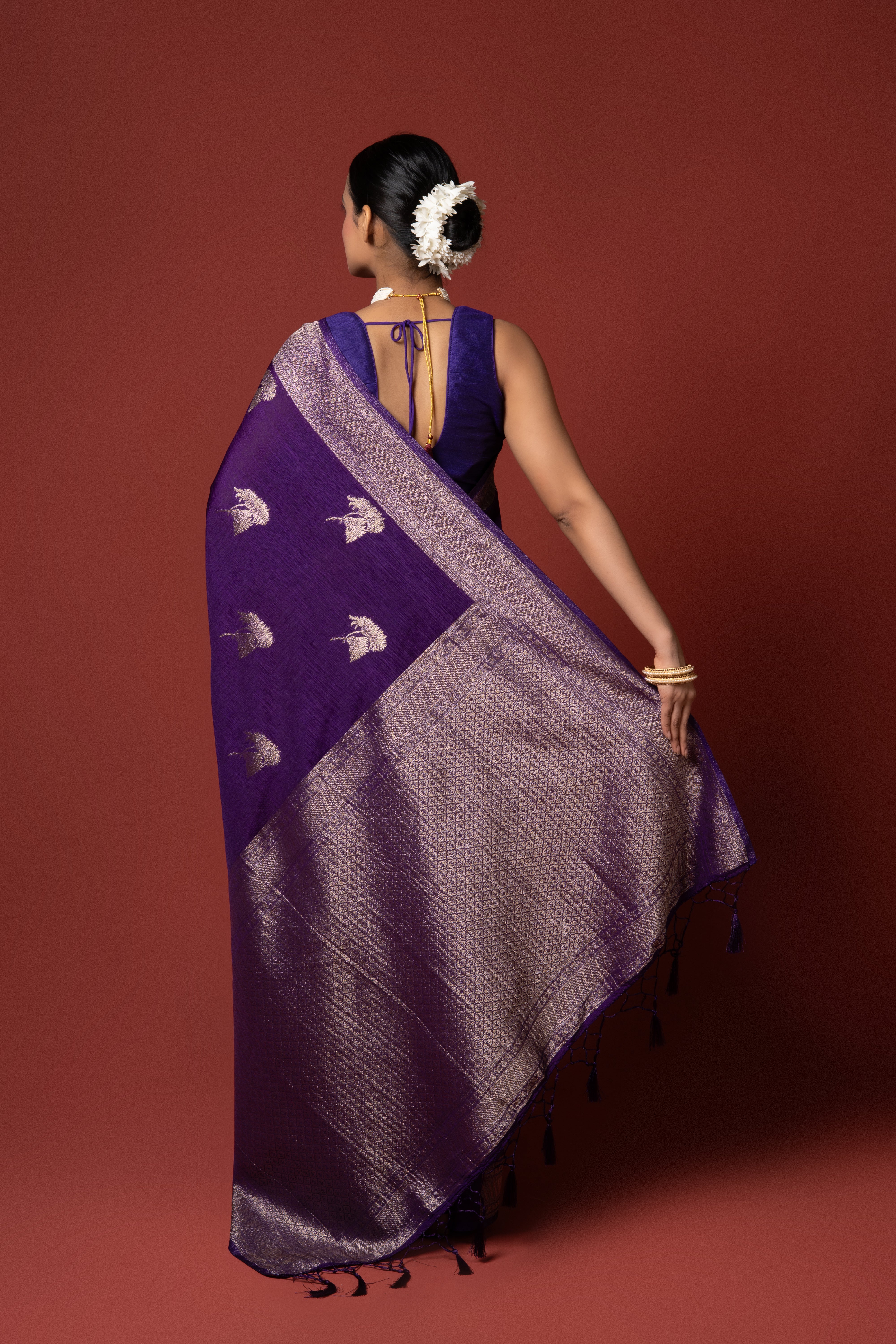Purple Georgette Saree