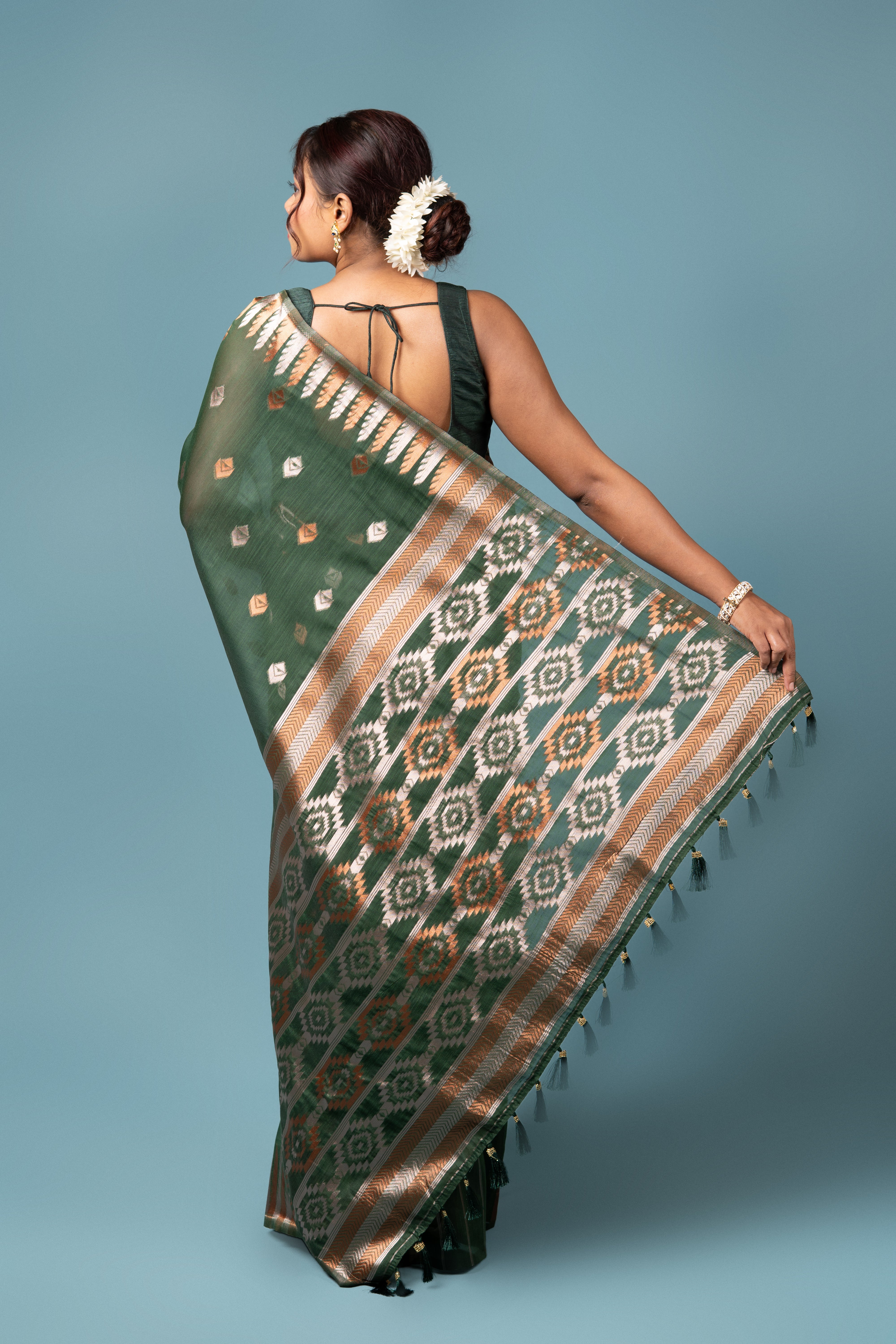Green Cotton Saree