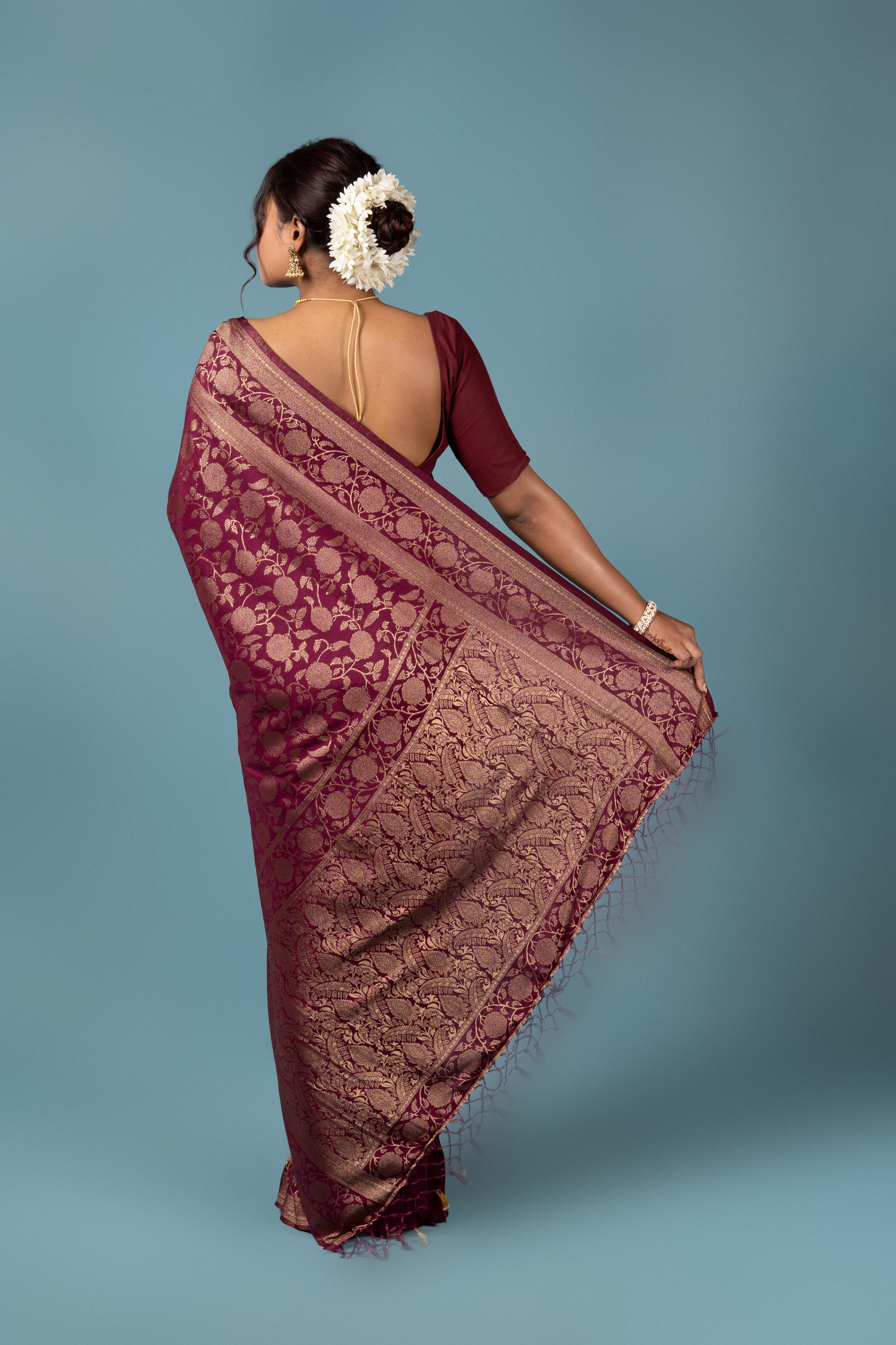 Maroon Georgette Saree