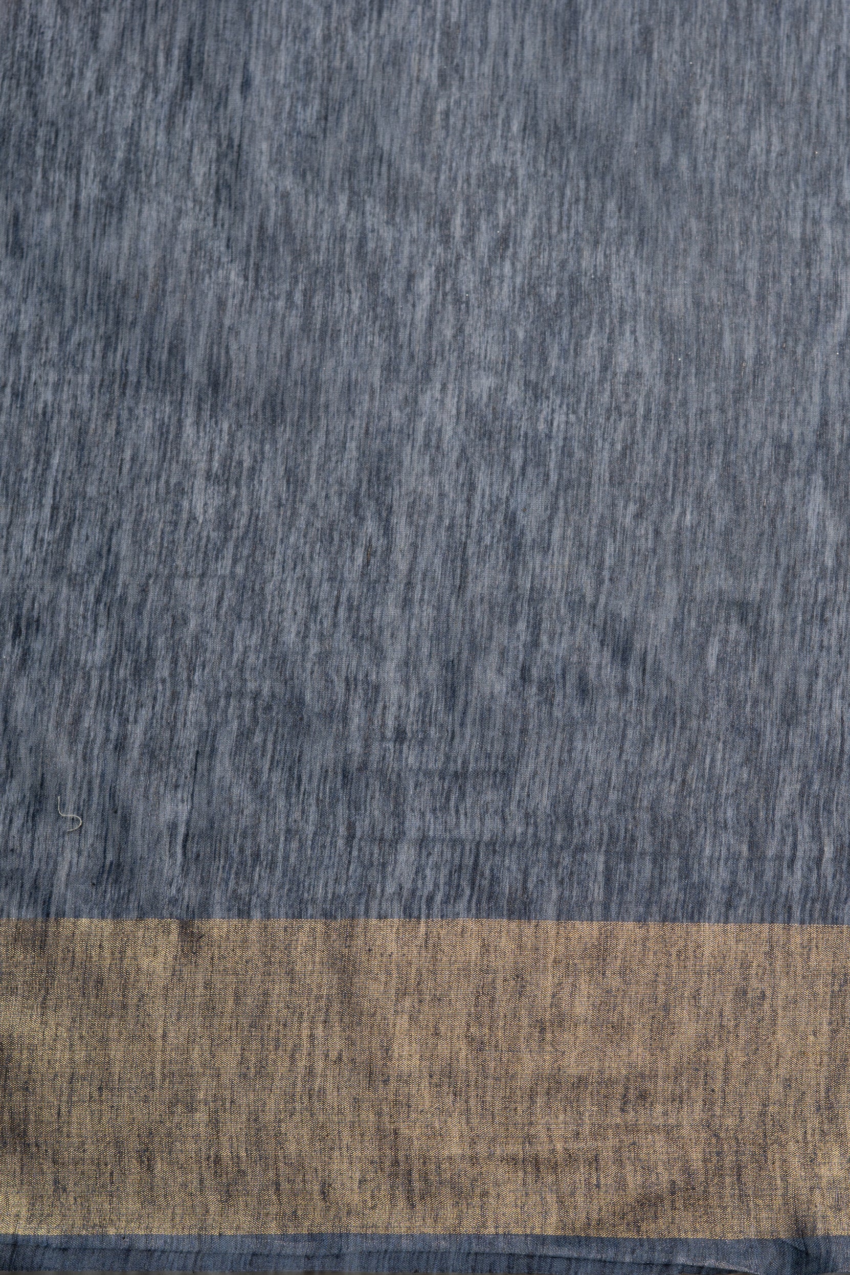 Greyish-Blue Tussar Silk Saree With Batik Print