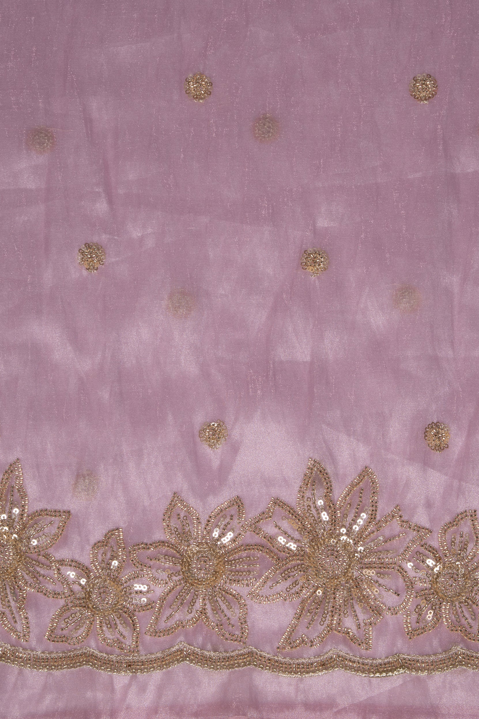 Pastel Purple Organza Saree With Stone Work