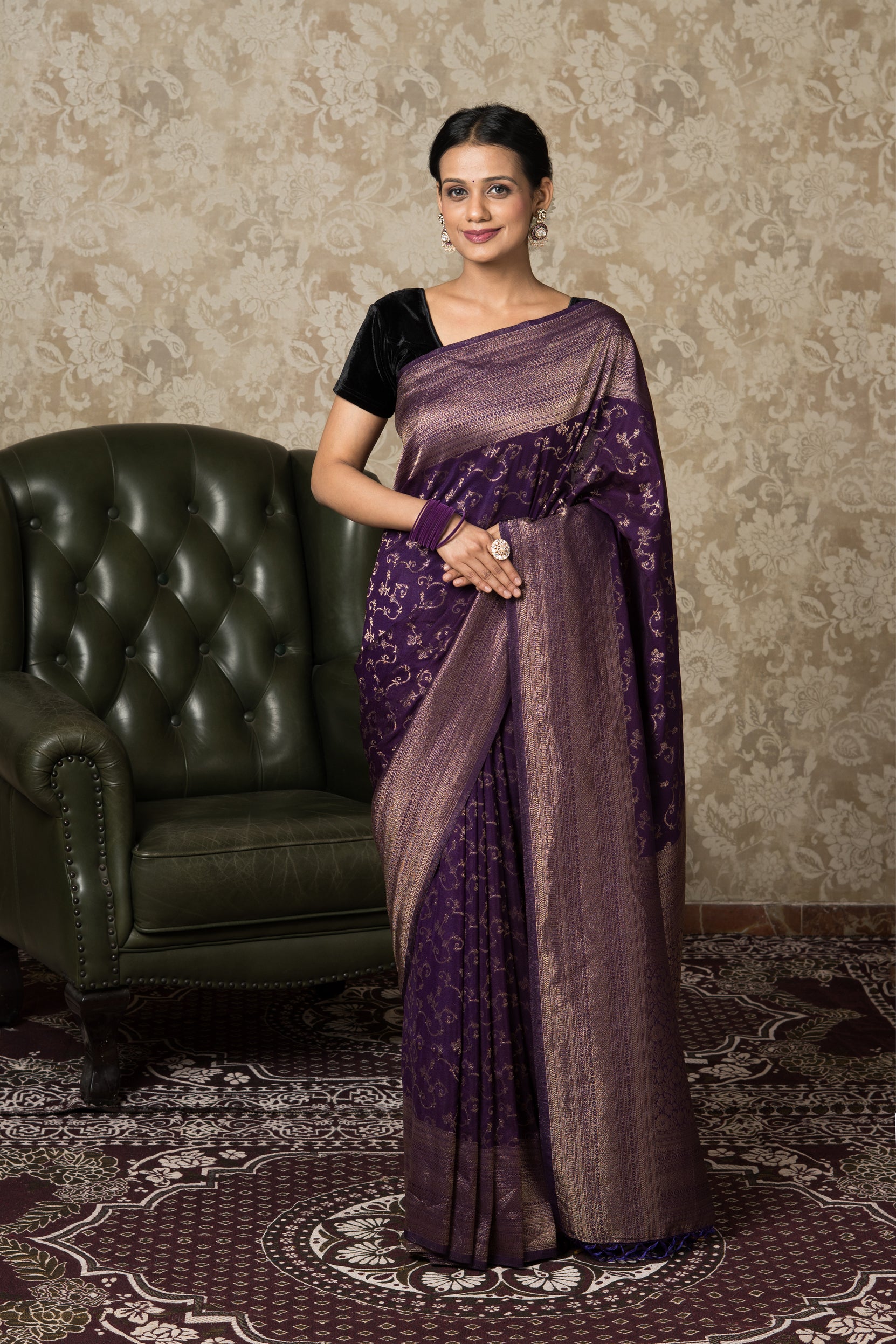 Purple Georgette Saree
