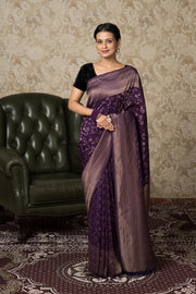 Purple Georgette Saree