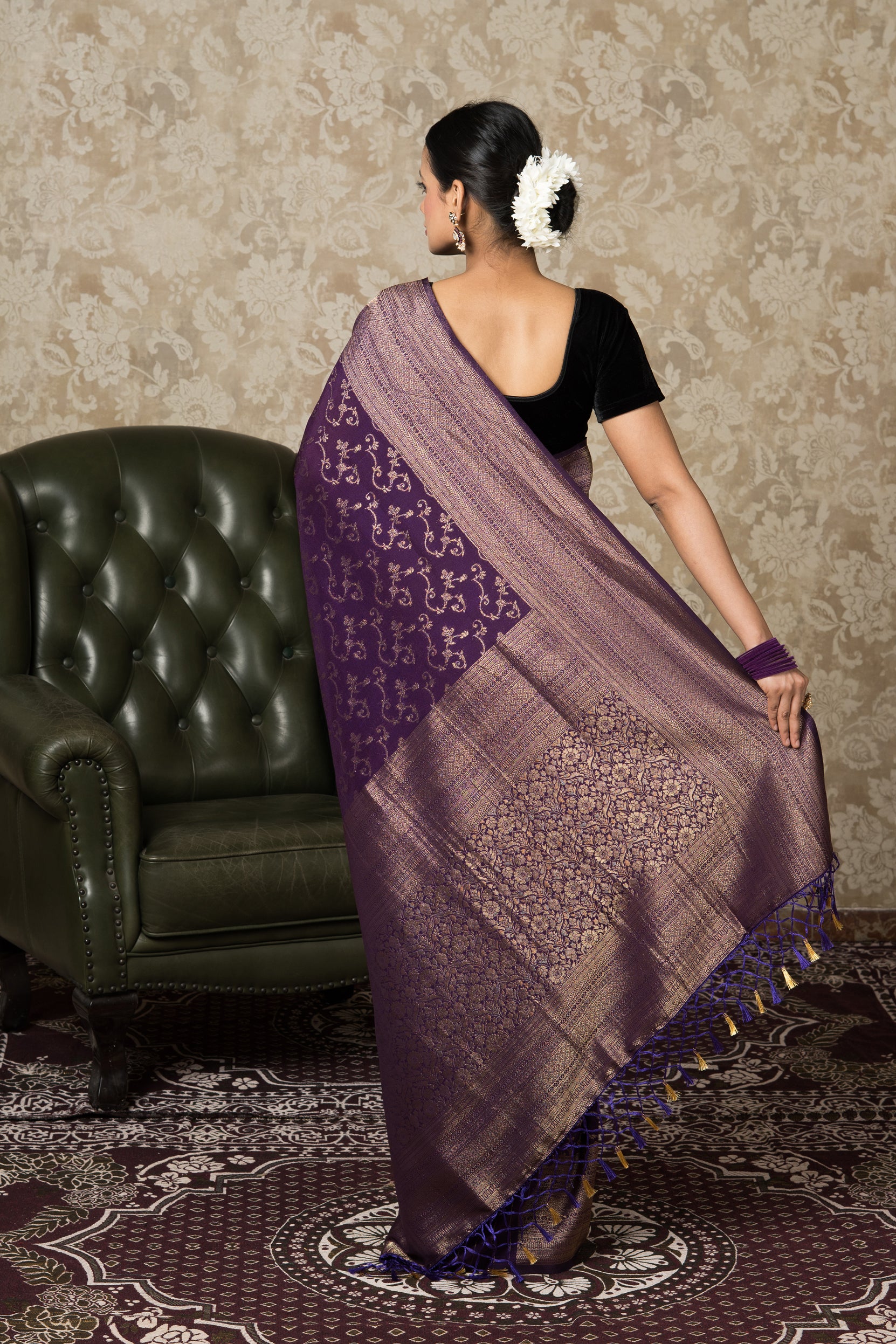 Purple Georgette Saree