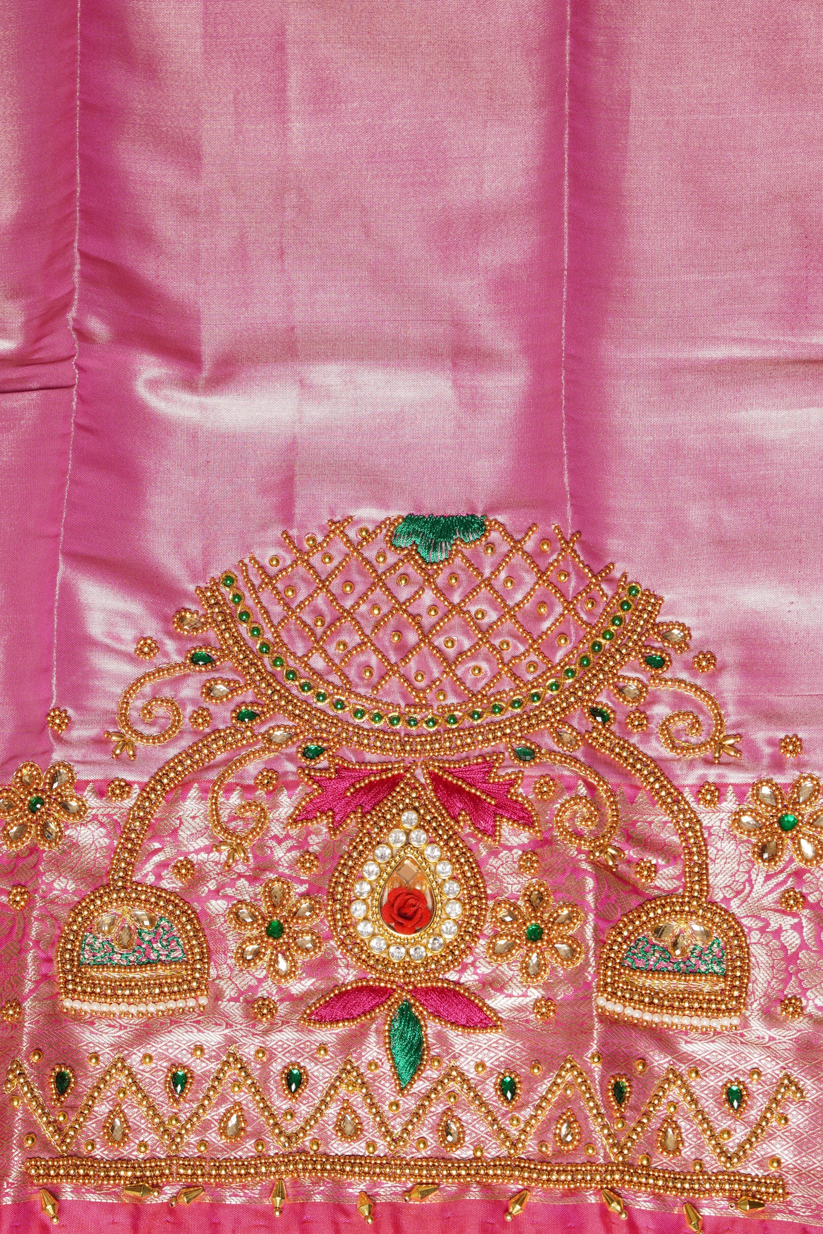 Pink Tissue Silk Kanjivaram Saree