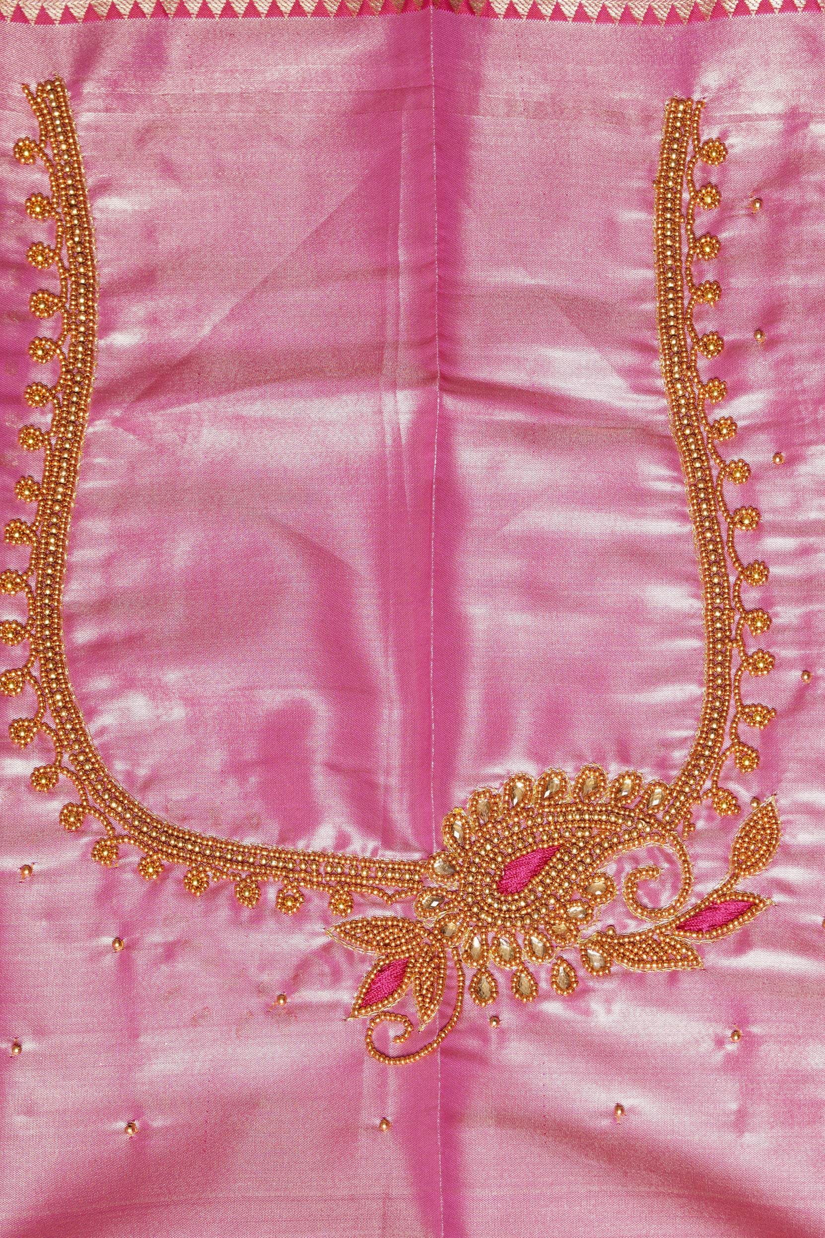 Pink Tissue Silk Kanjivaram Saree