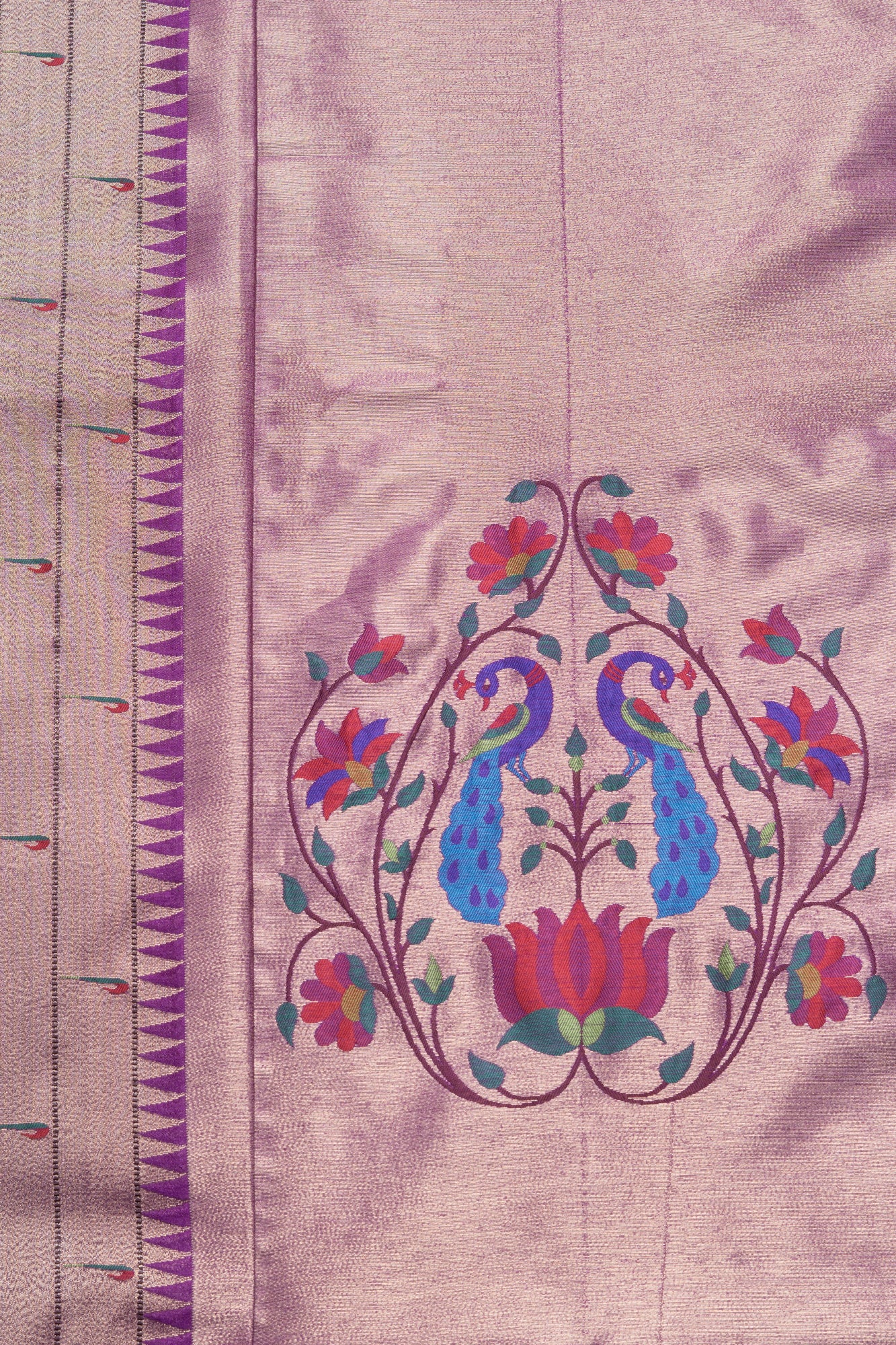 Purple Tussar Silk Paithani Saree