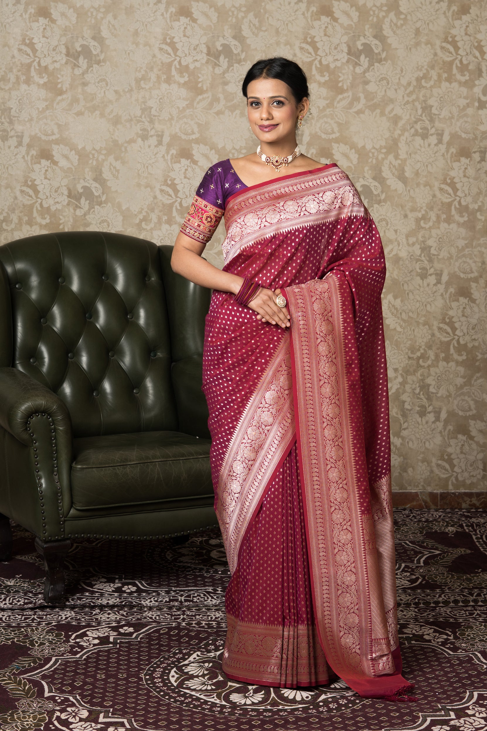 Red Katan Silk Banarasi Saree