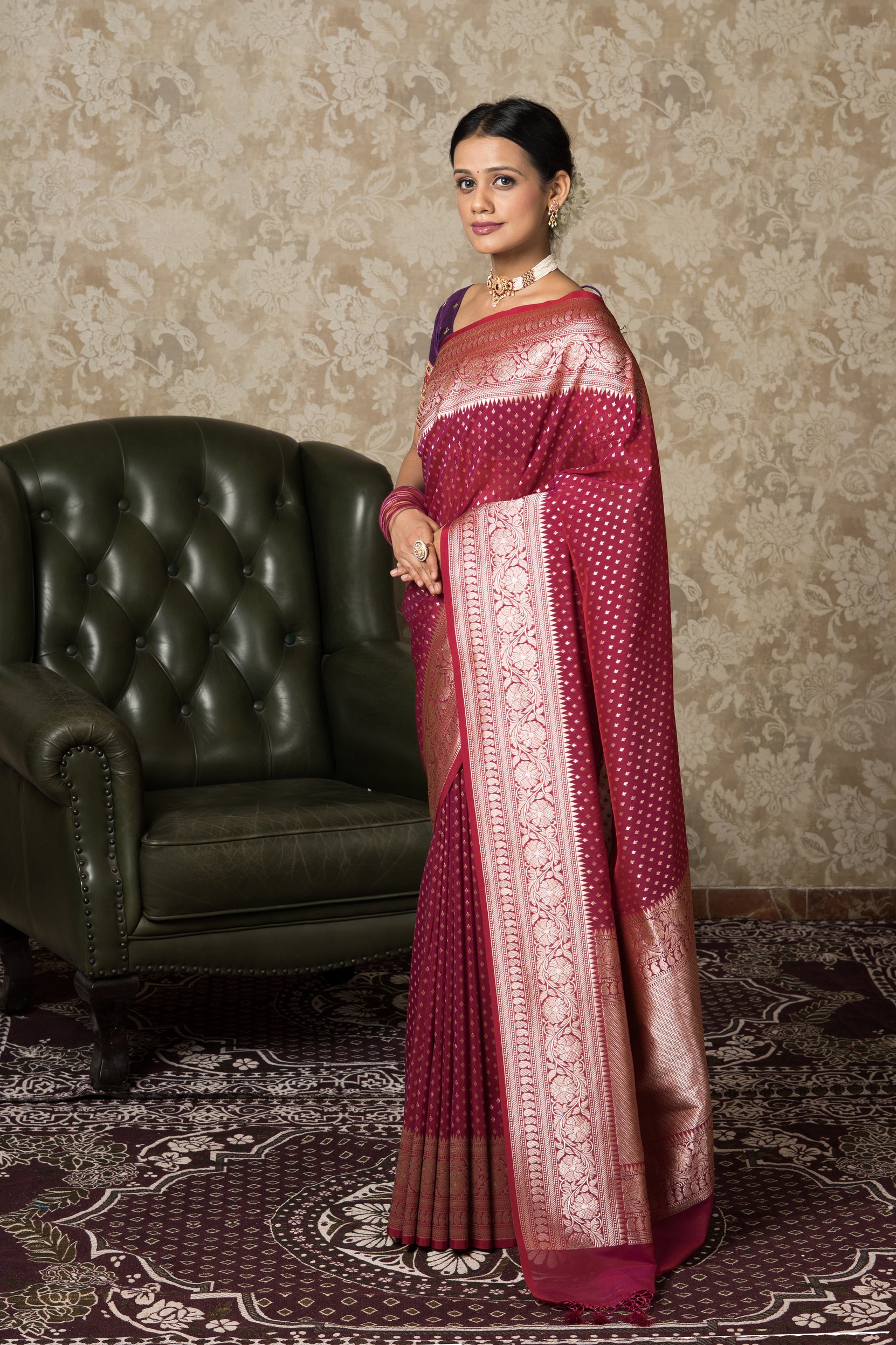 Red Katan Silk Banarasi Saree