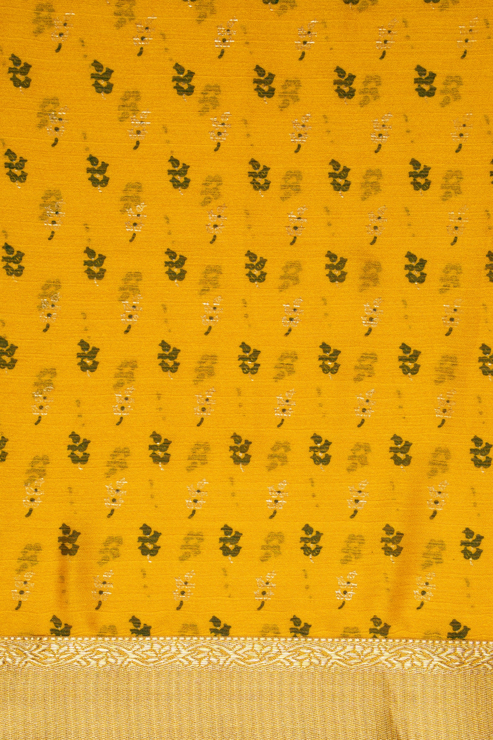 Mustard Yellow Georgette Saree