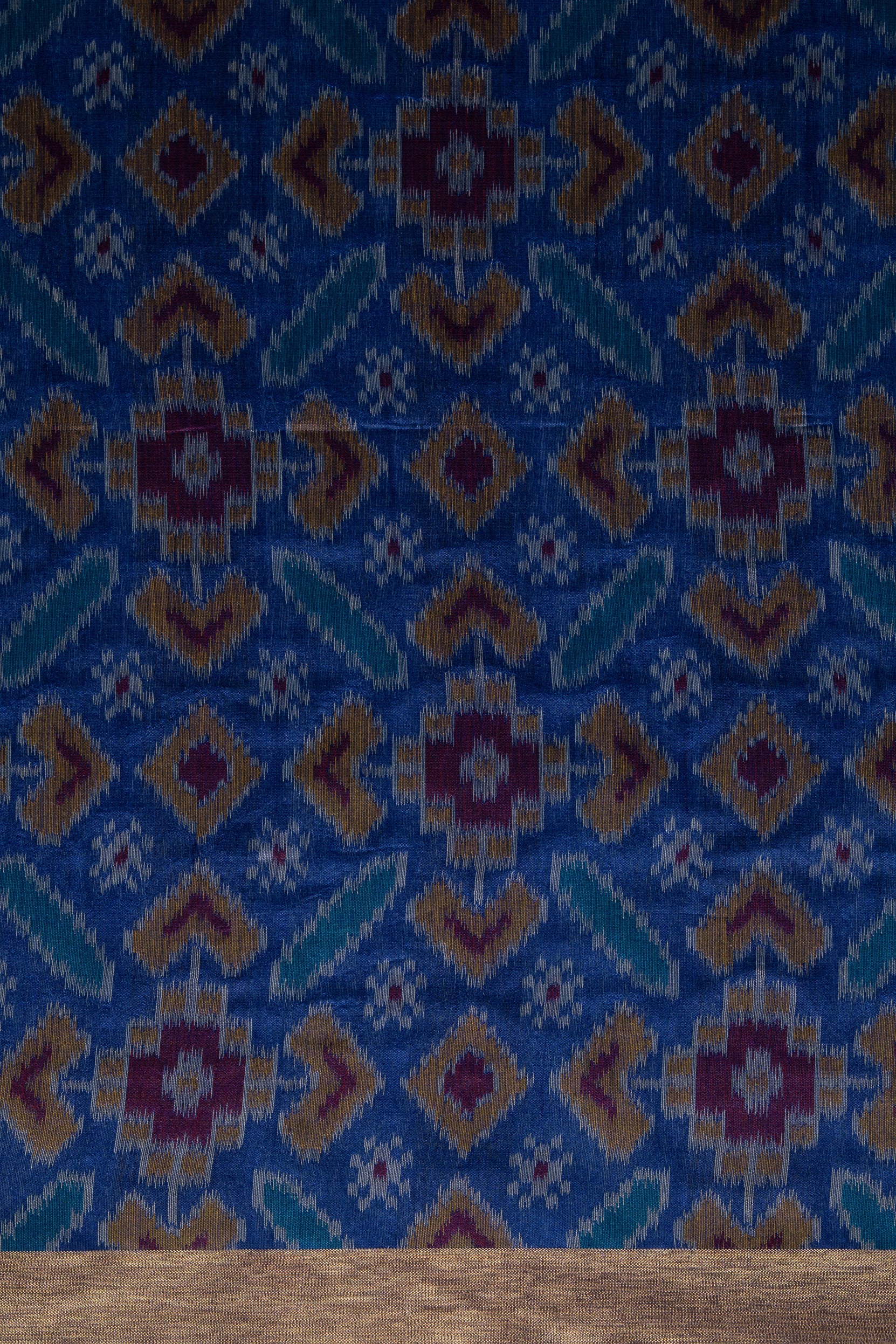 Blue Tussar Silk Saree with Patola Print