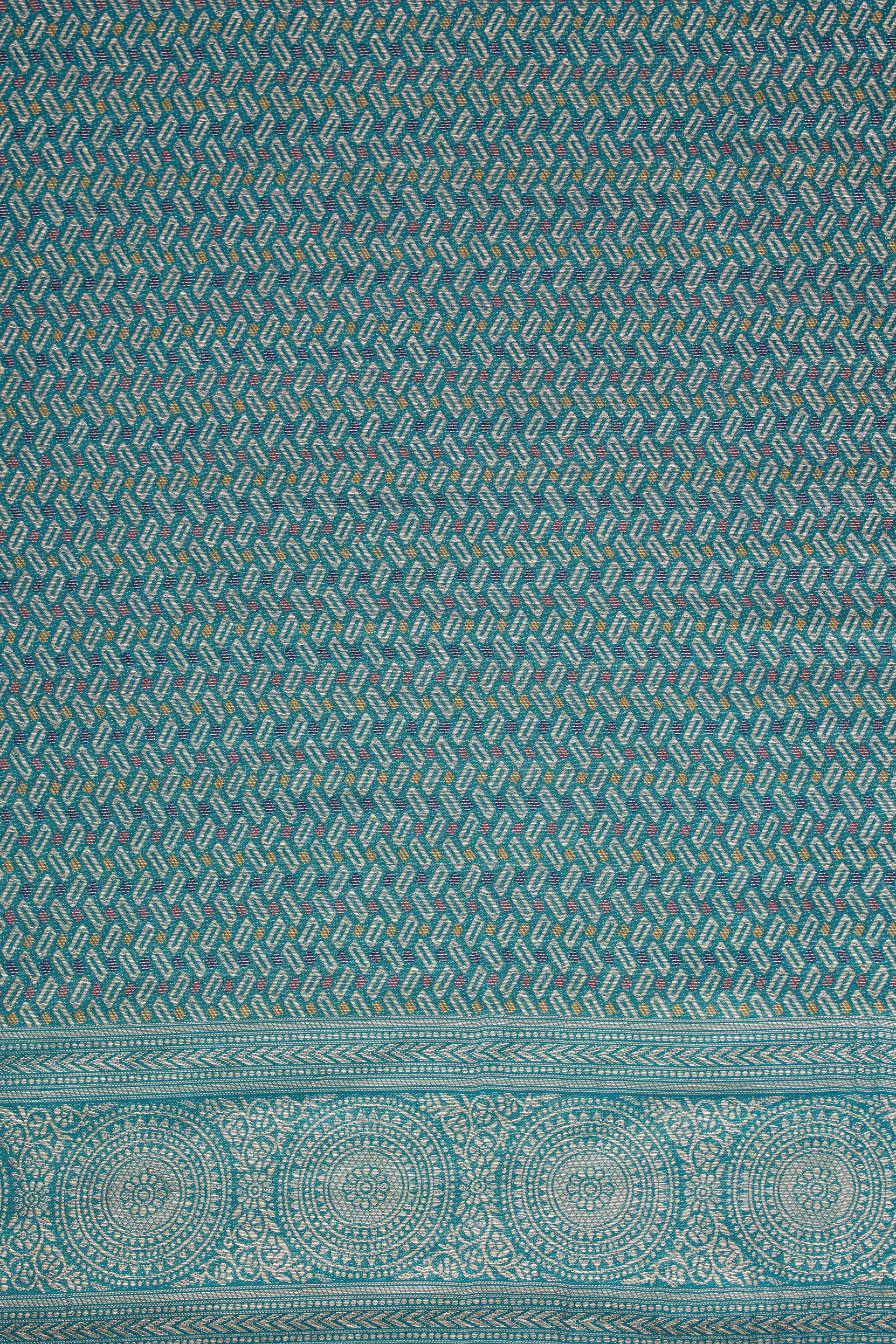 Peacock Blue Soft Silk Saree