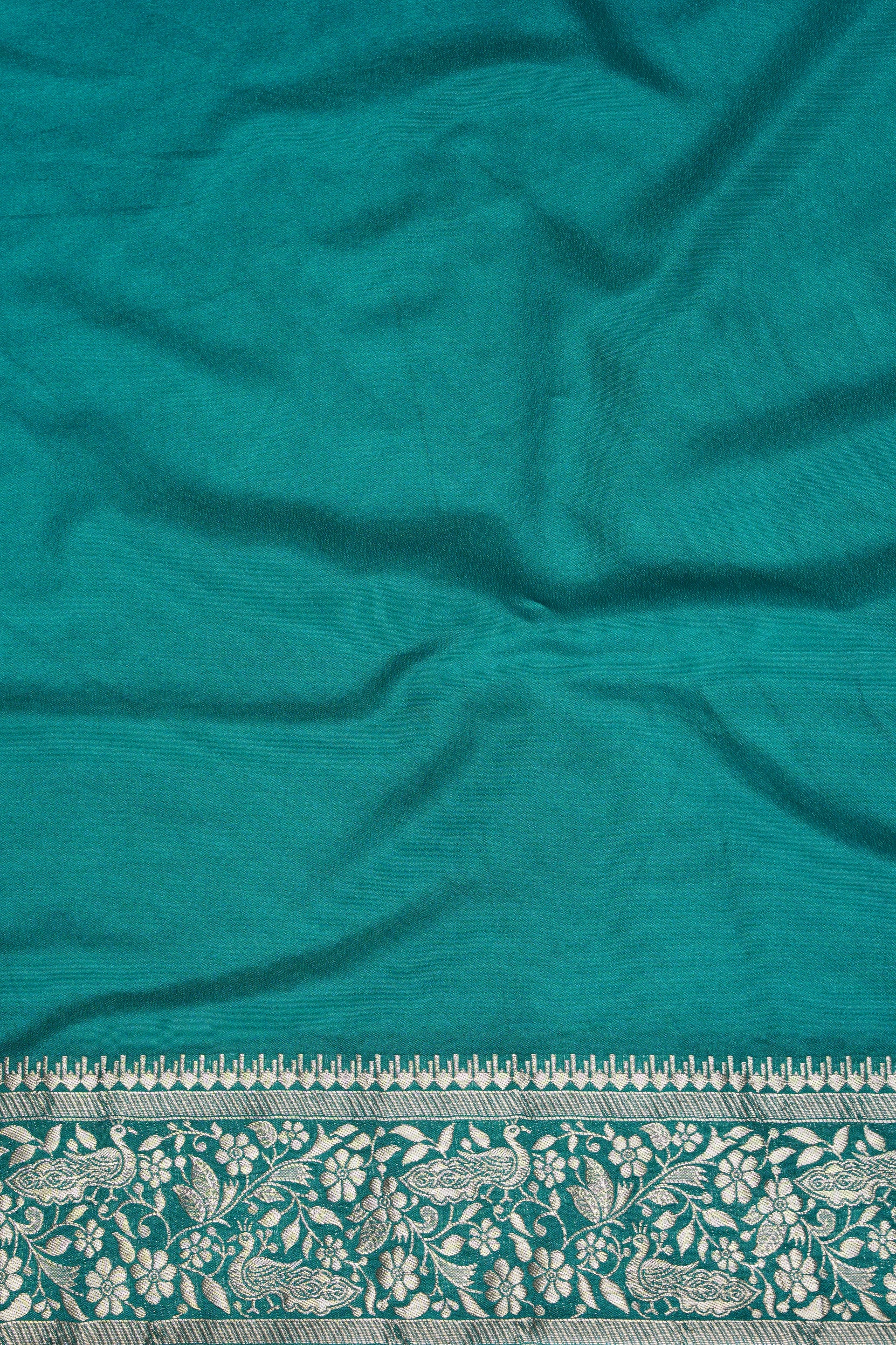 Peacock Green Katan Silk Banarasi Saree