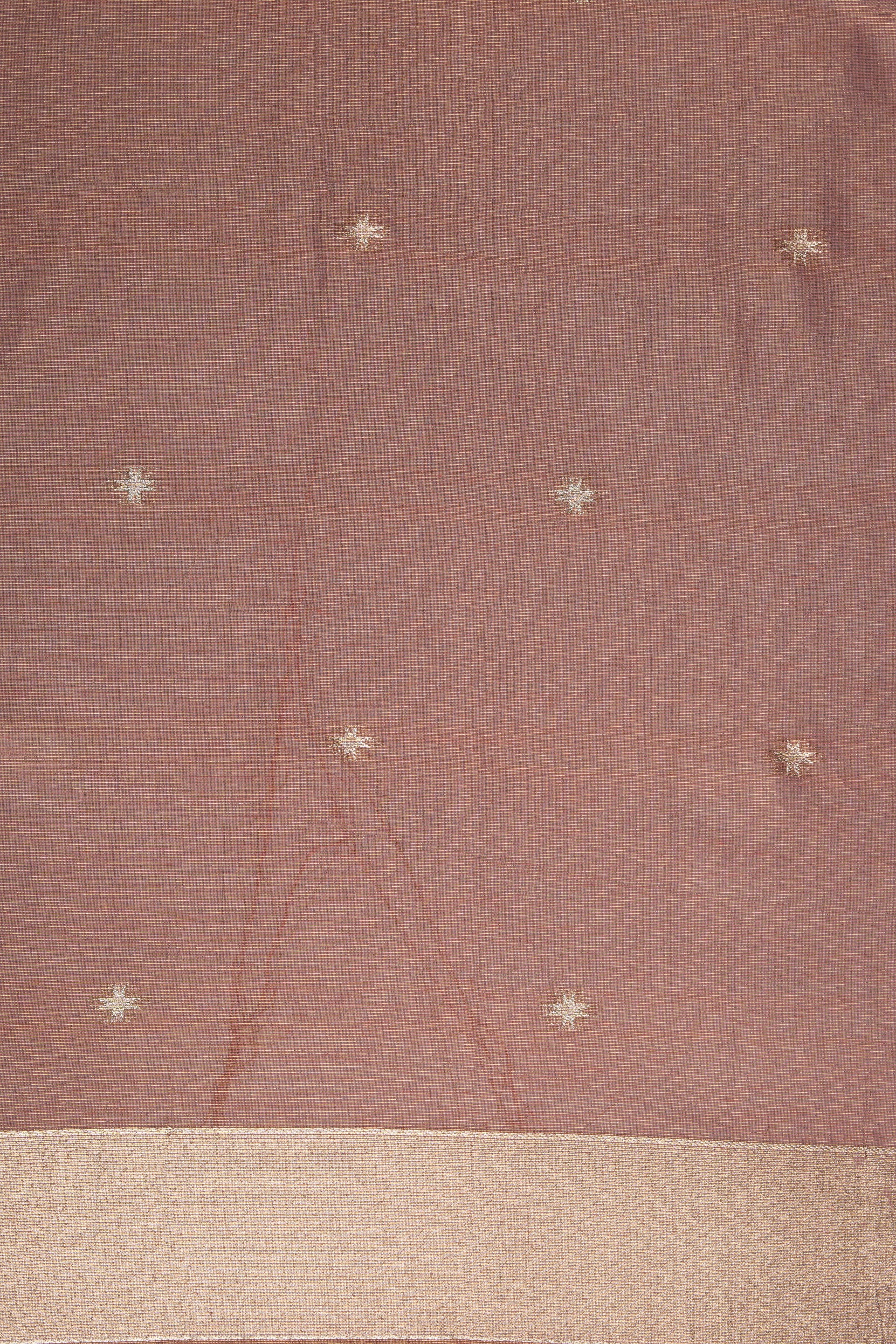 Rust Tussar Silk Saree