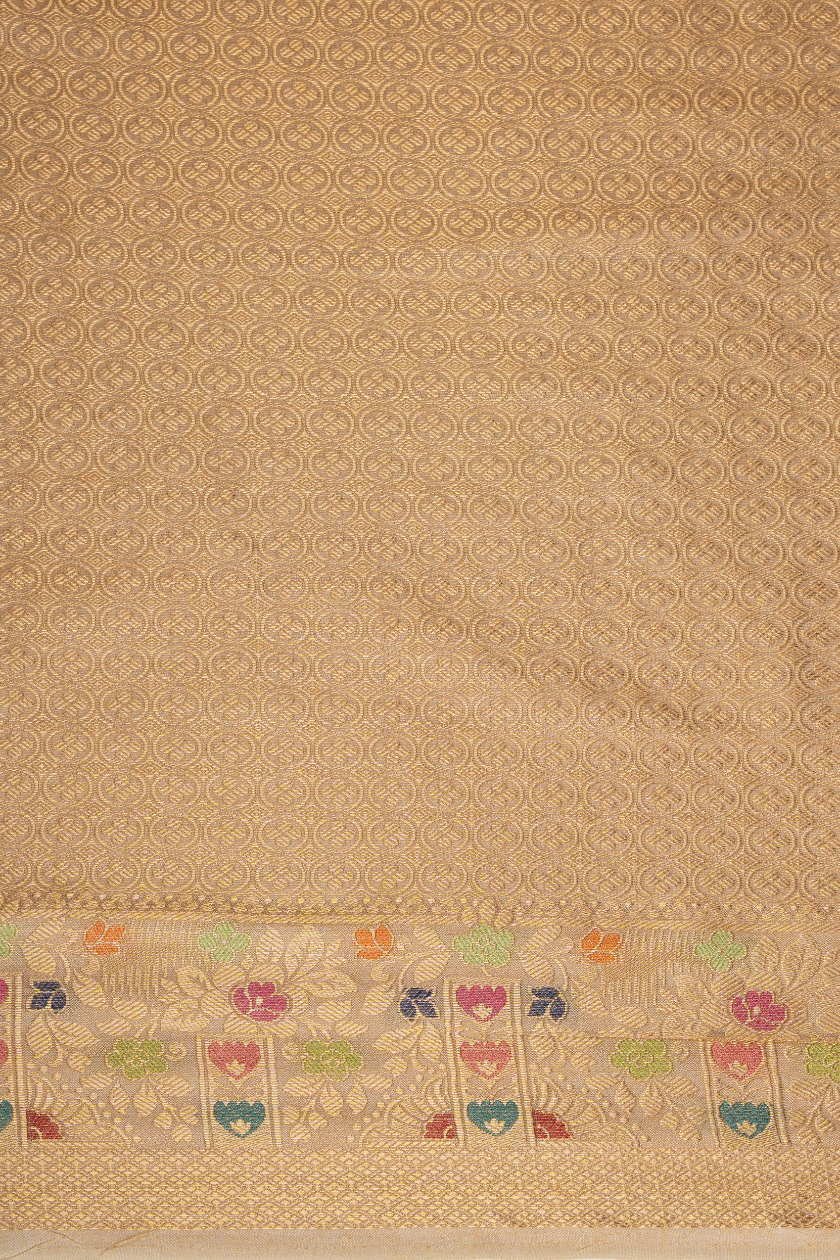 Cream Tussar Silk Saree