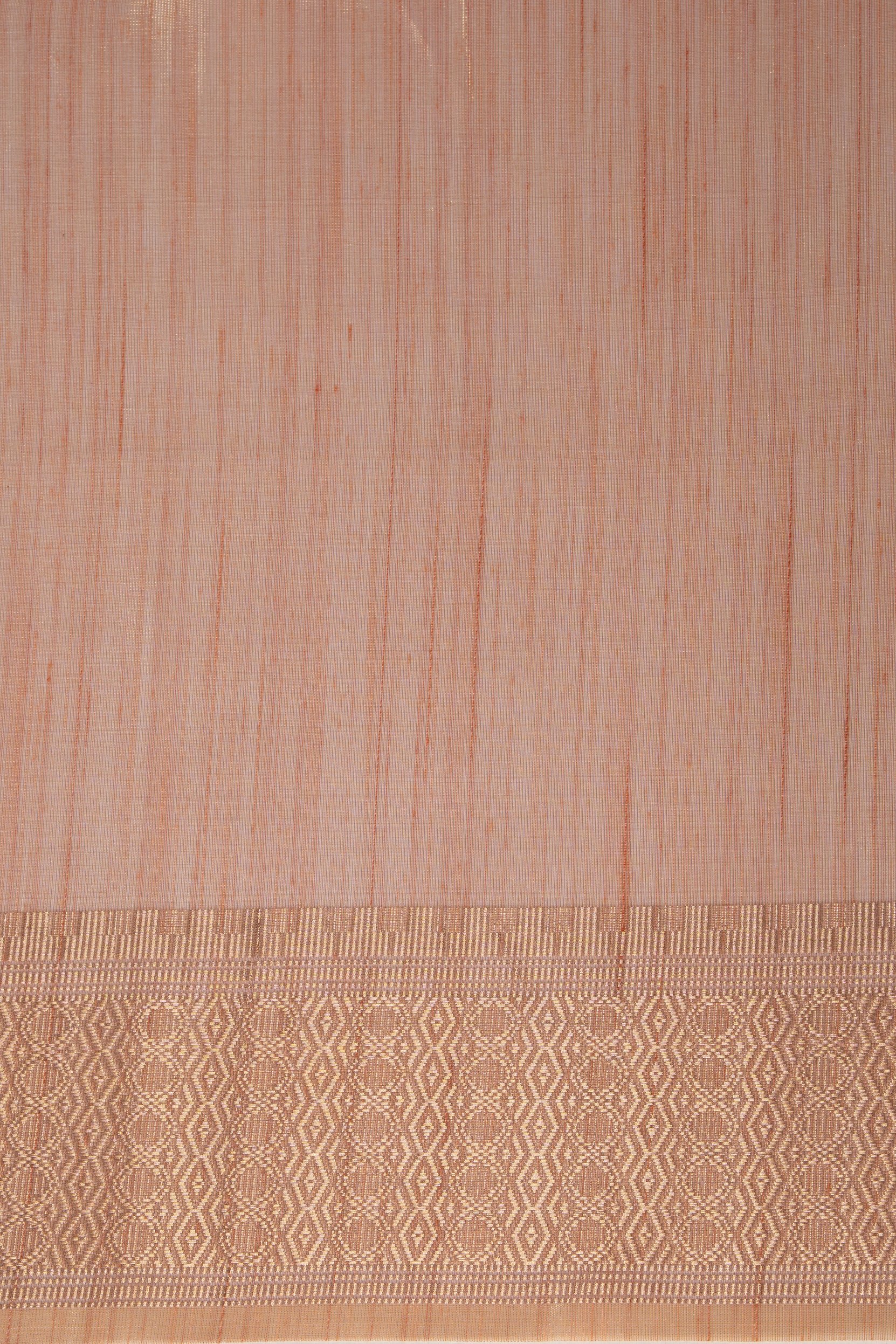 Light Orange Tussar Silk Saree