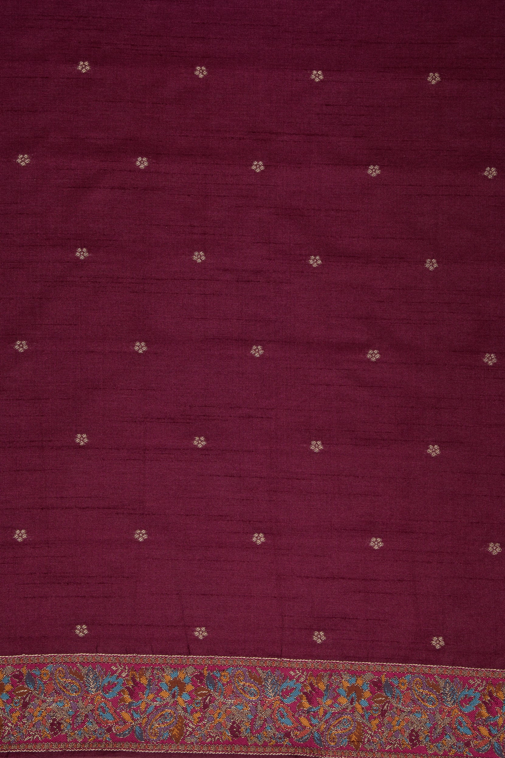 Purple Dola Silk Saree with Kalamkari Thread Work