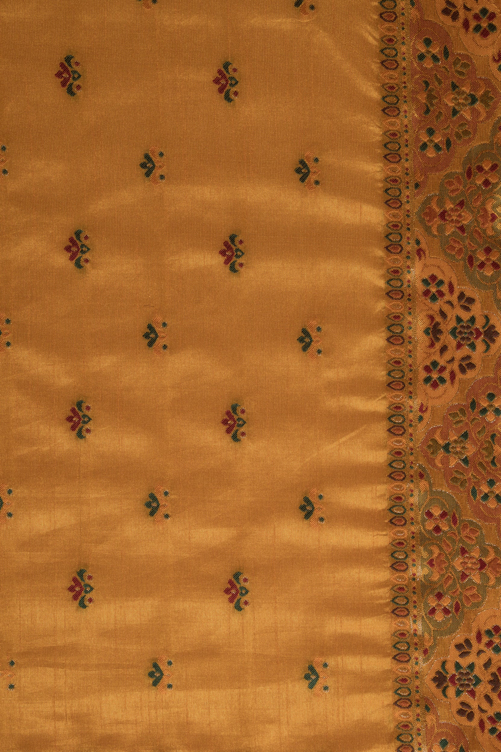 Mustard Yellow Dola Silk Saree