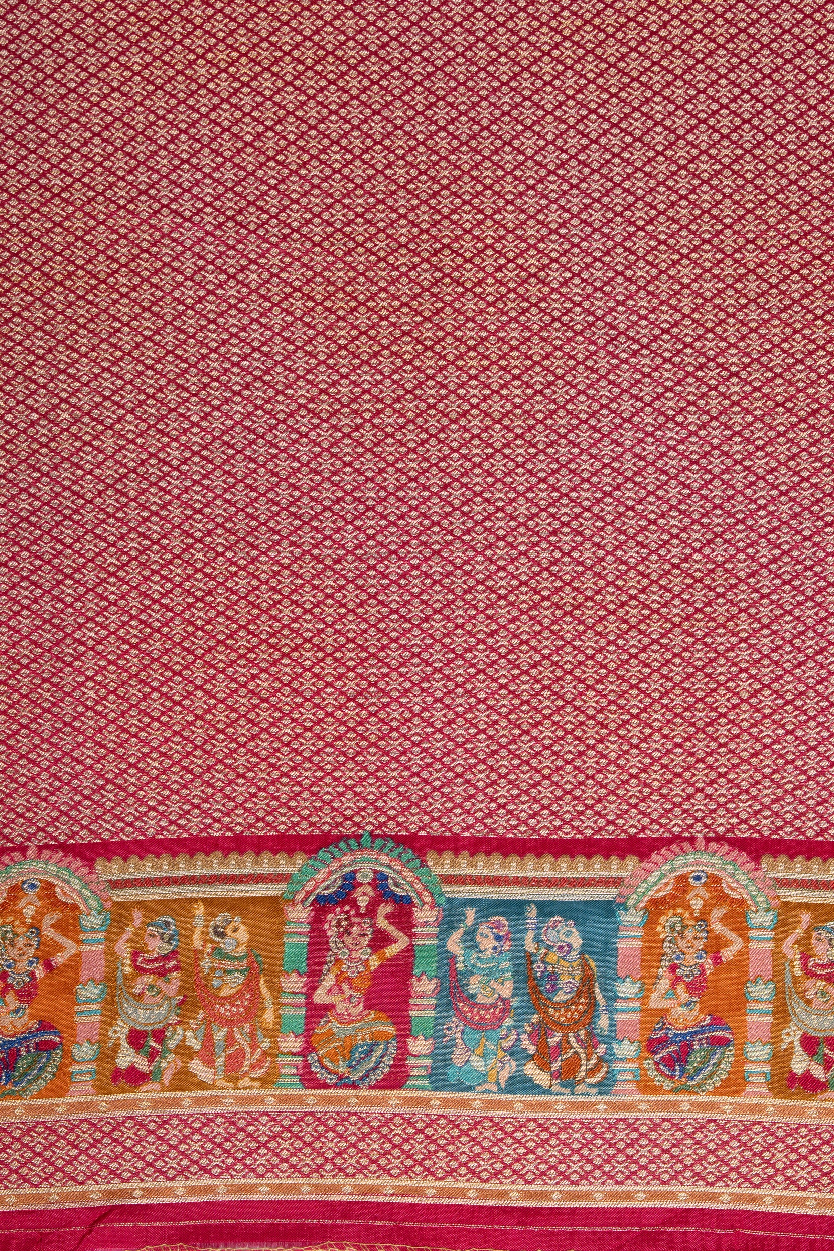 Cream Katan Silk Saree