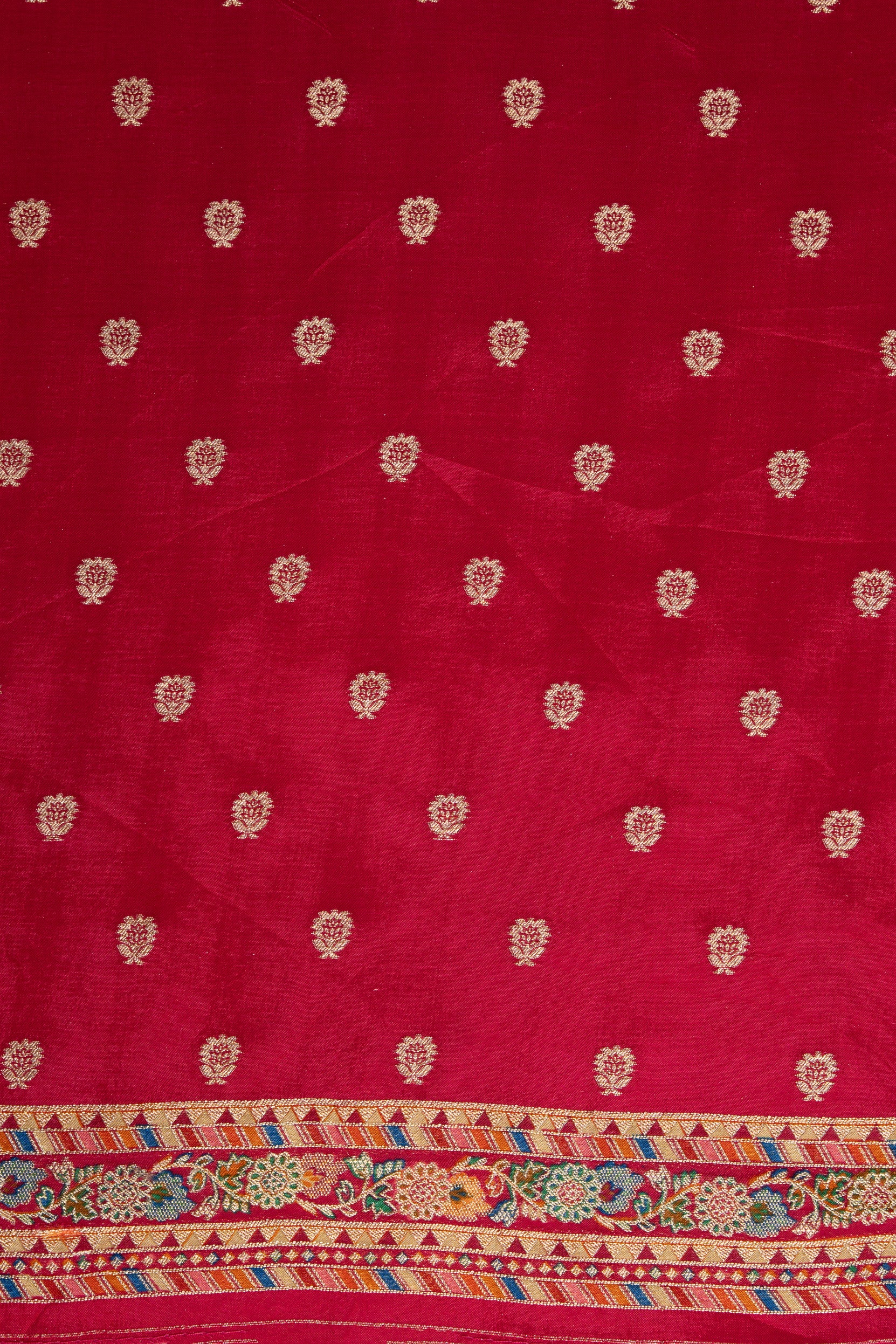 Cream Yellow Katan Silk Saree