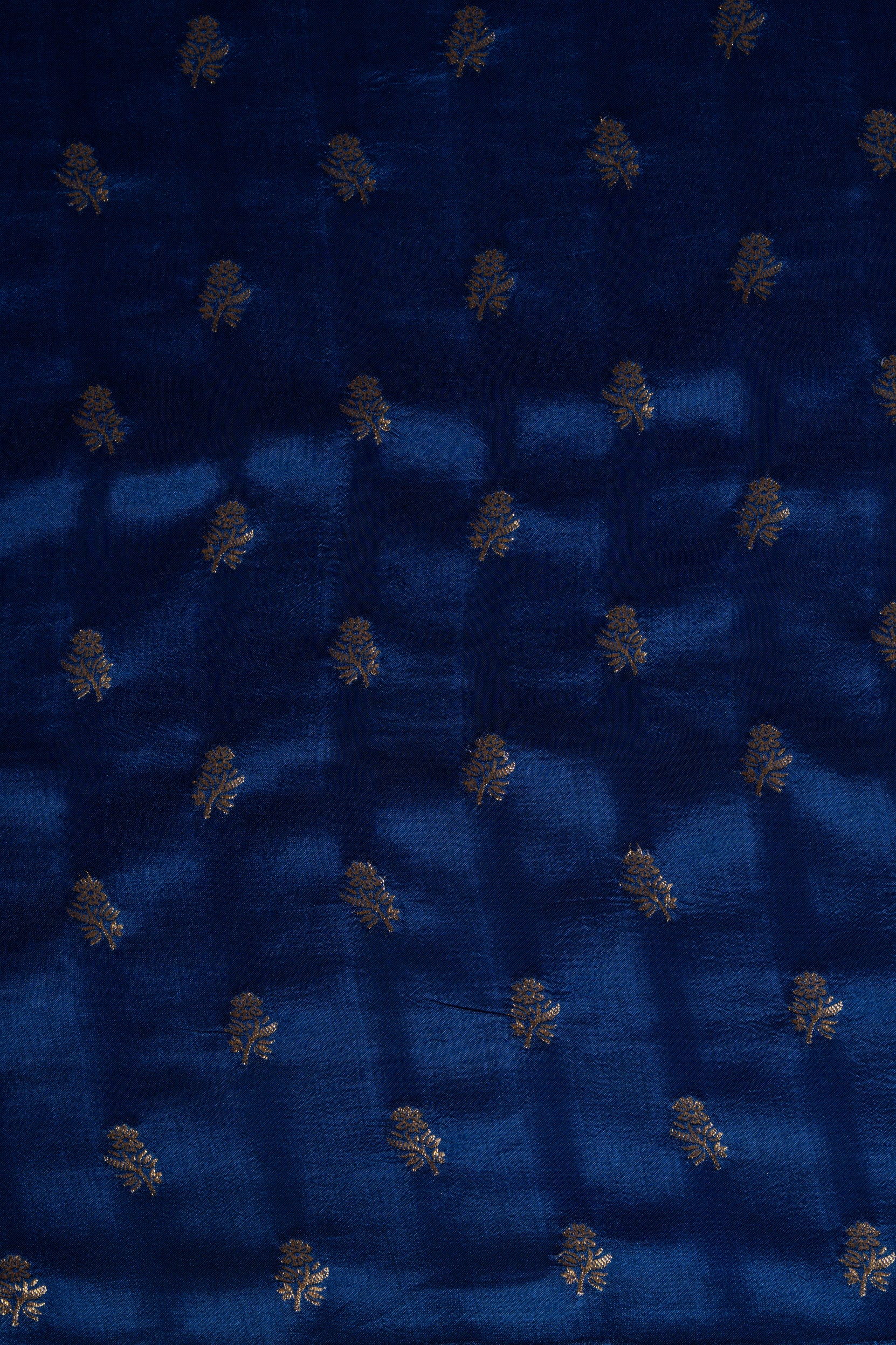 Blue and Grey Tissue Silk Saree