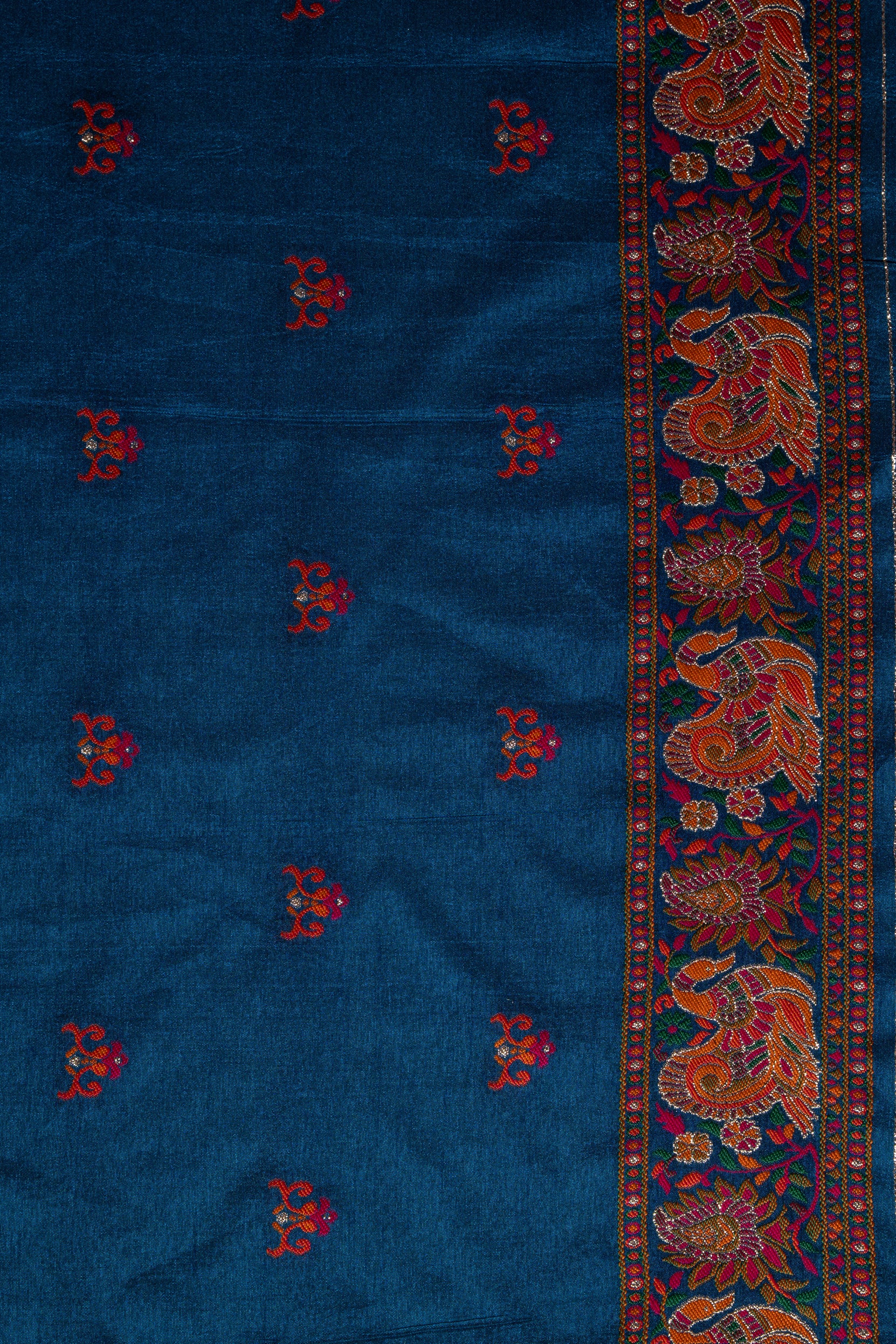 Peacock Blue Pashmina Saree