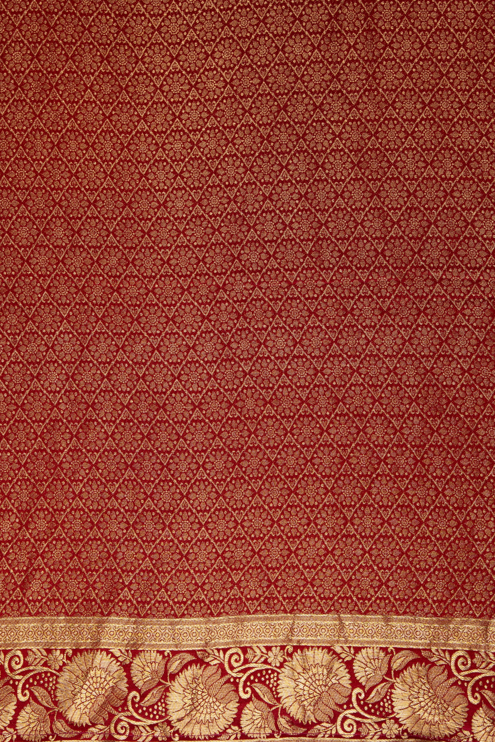Red Katan Silk Saree