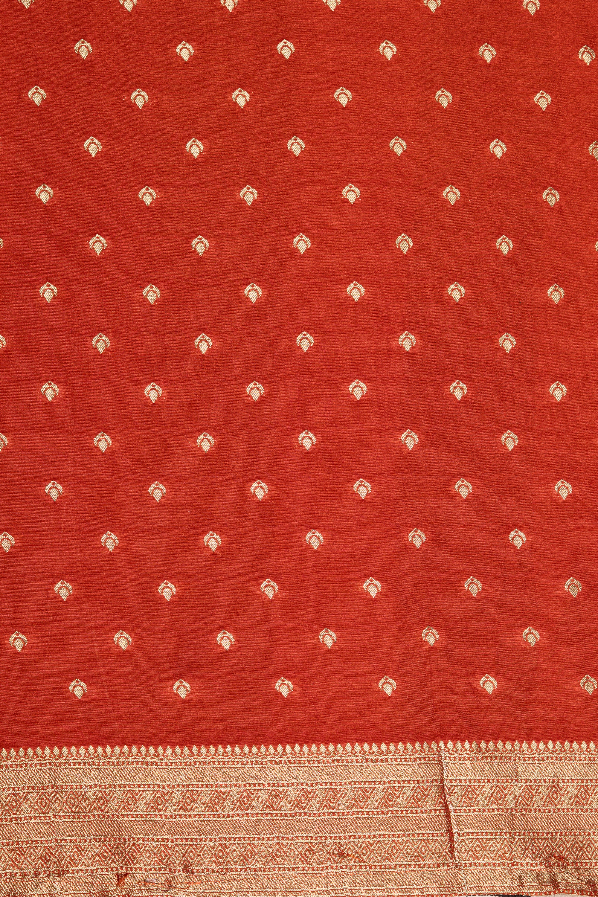 Rust Dola Silk Pashmina Saree