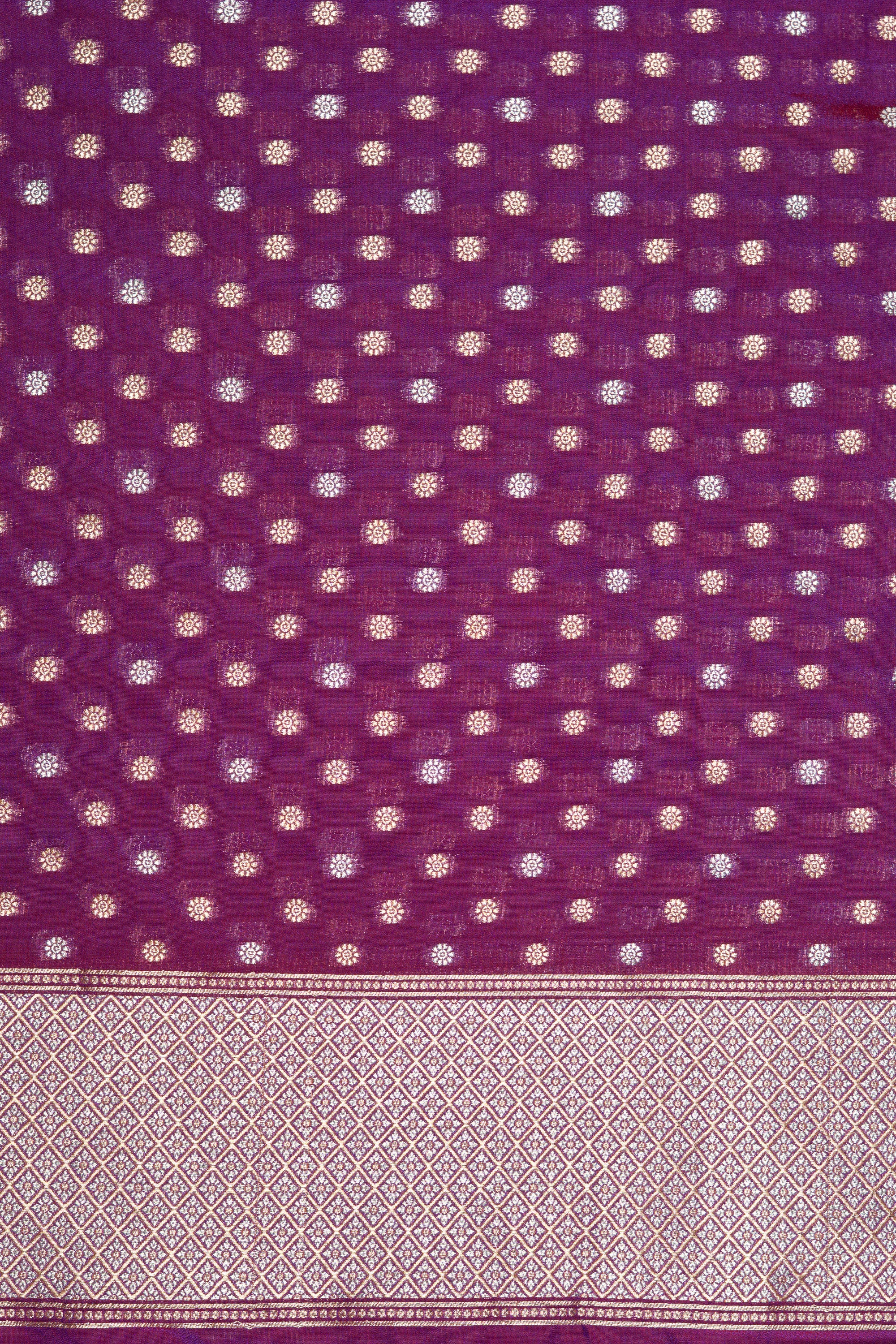 Purple Katan Silk Banarasi Saree