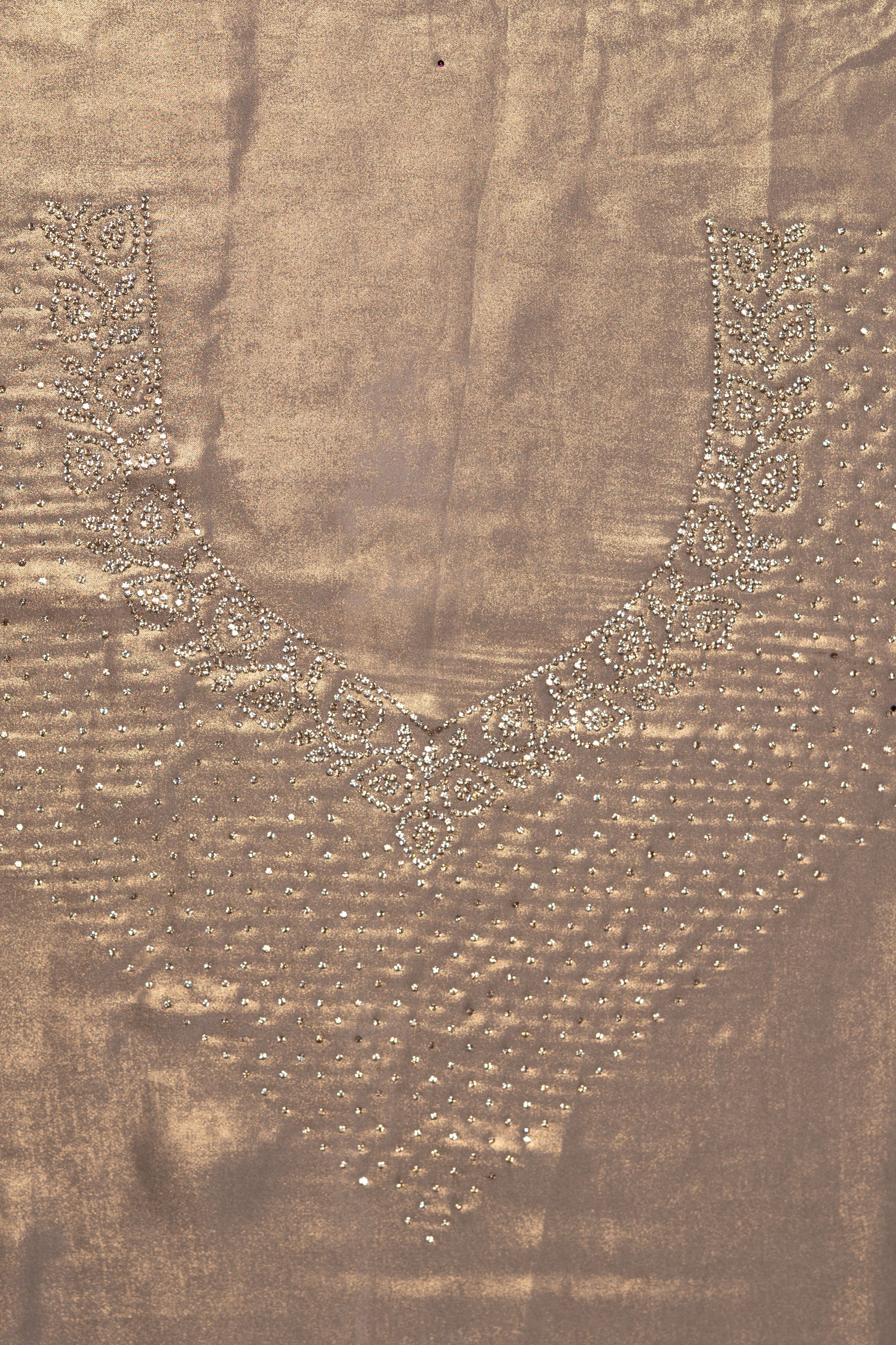 Gold Georgette Saree With Stonework